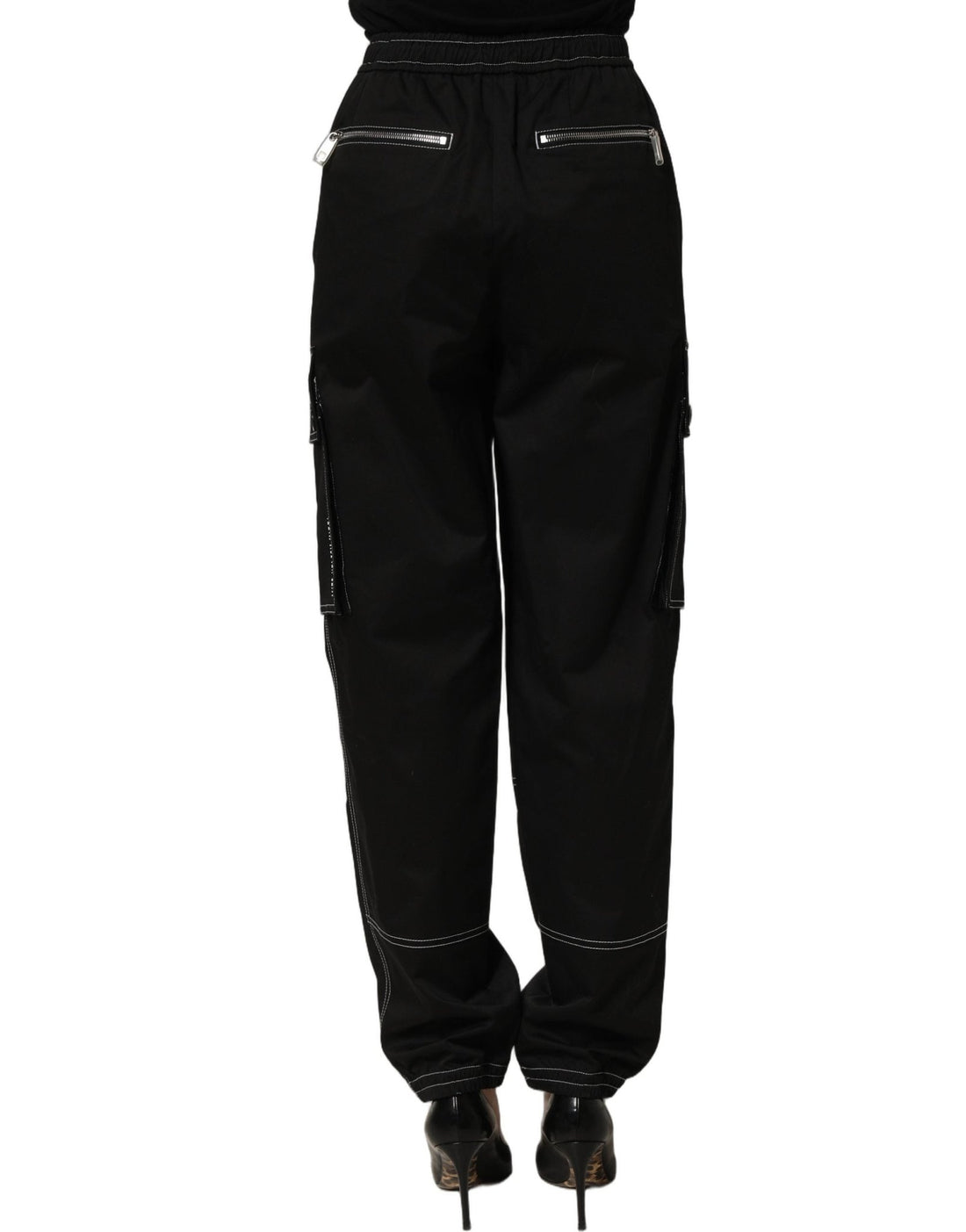 Dolce & Gabbana Black Vibe Cargo High Waist Straight Pants - RIMODA