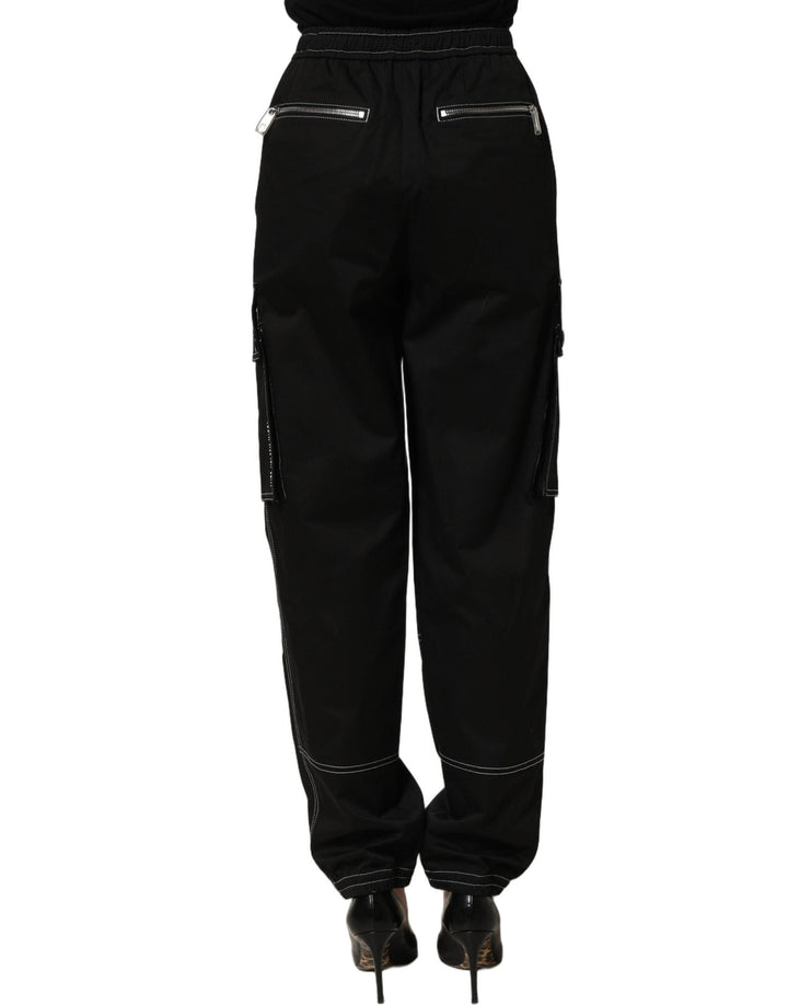 Dolce & Gabbana Black Vibe Cargo High Waist Straight Pants - RIMODA