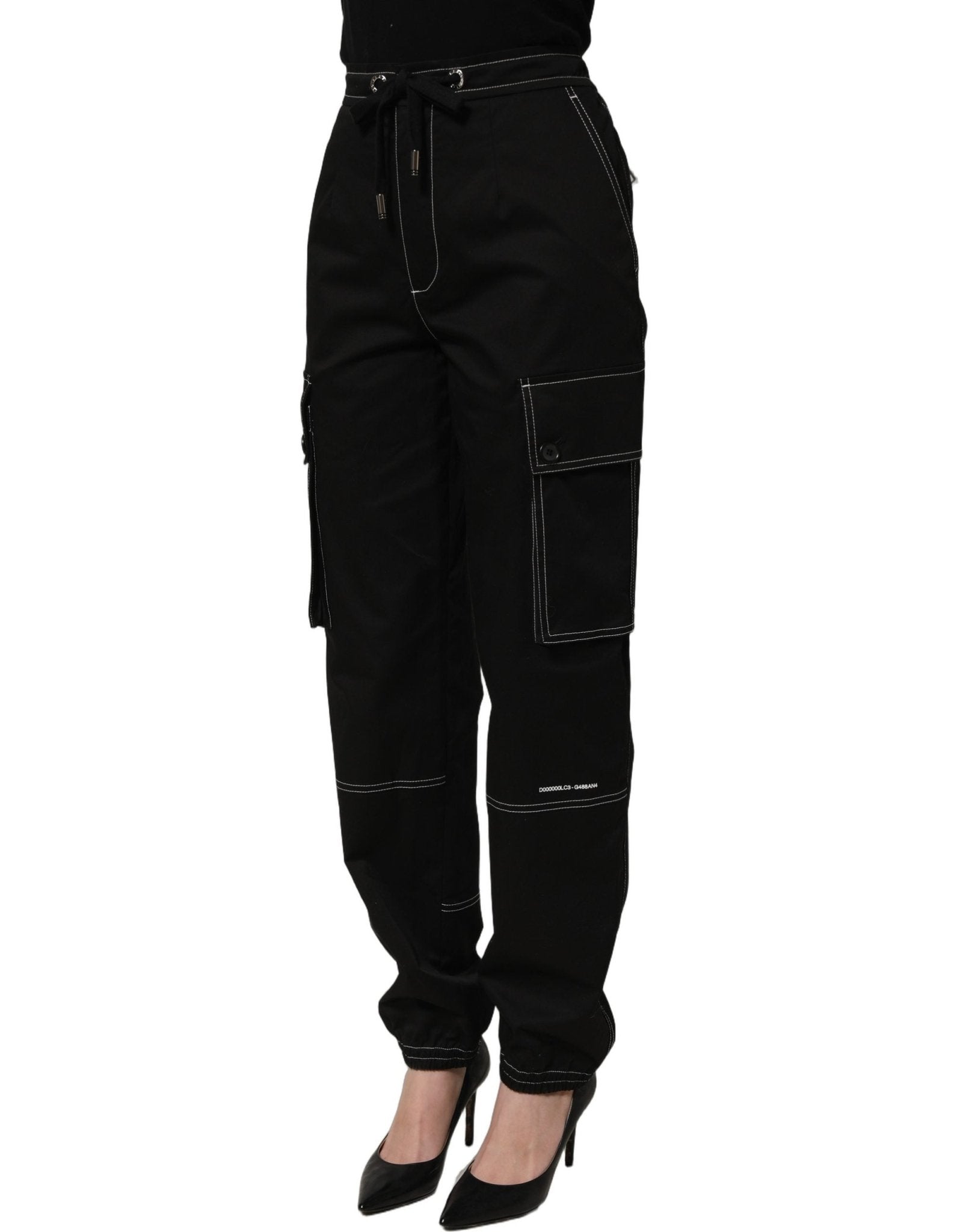 Dolce & Gabbana Black Vibe Cargo High Waist Straight Pants - RIMODA