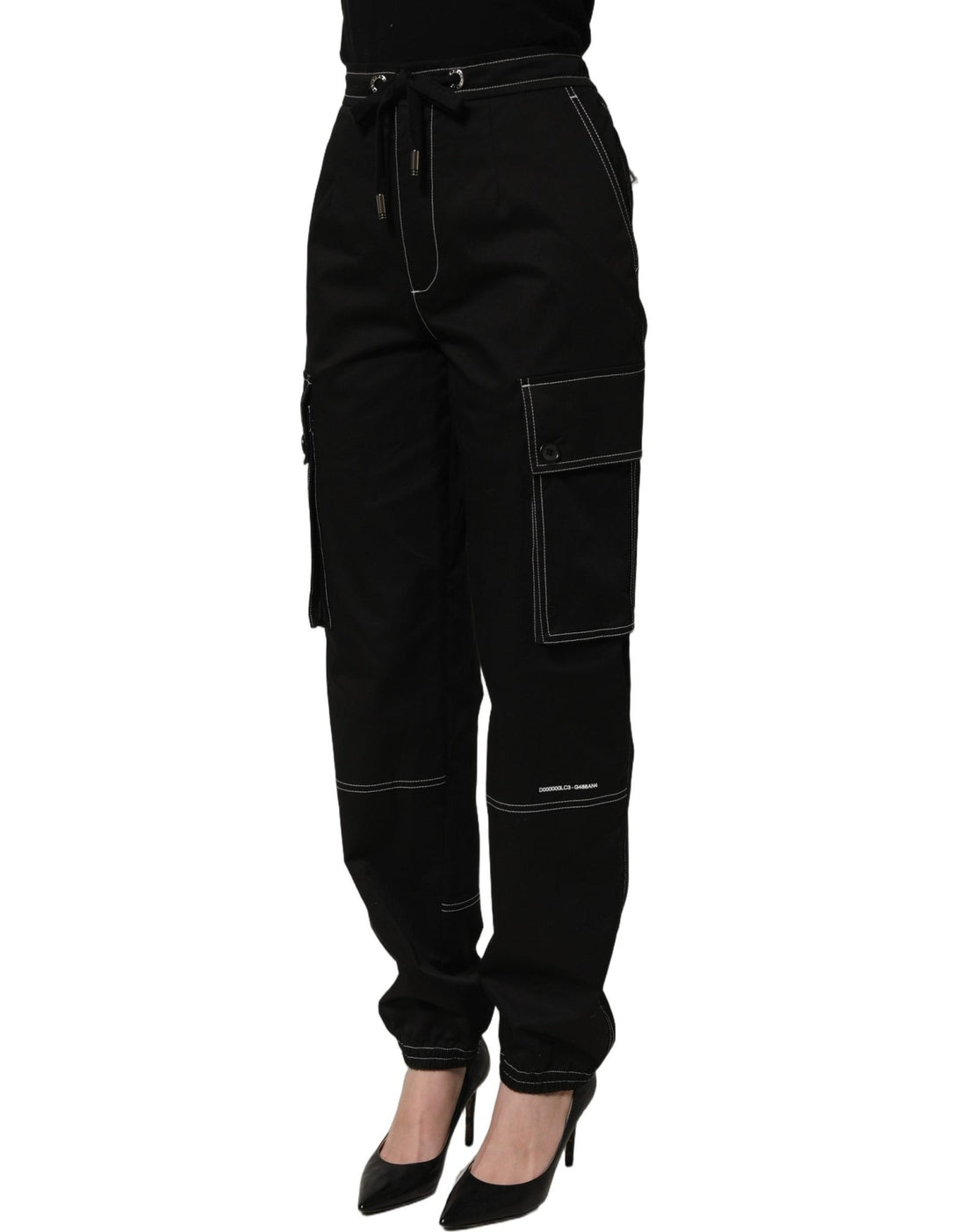 Dolce & Gabbana Black Vibe Cargo High Waist Straight Pants - RIMODA