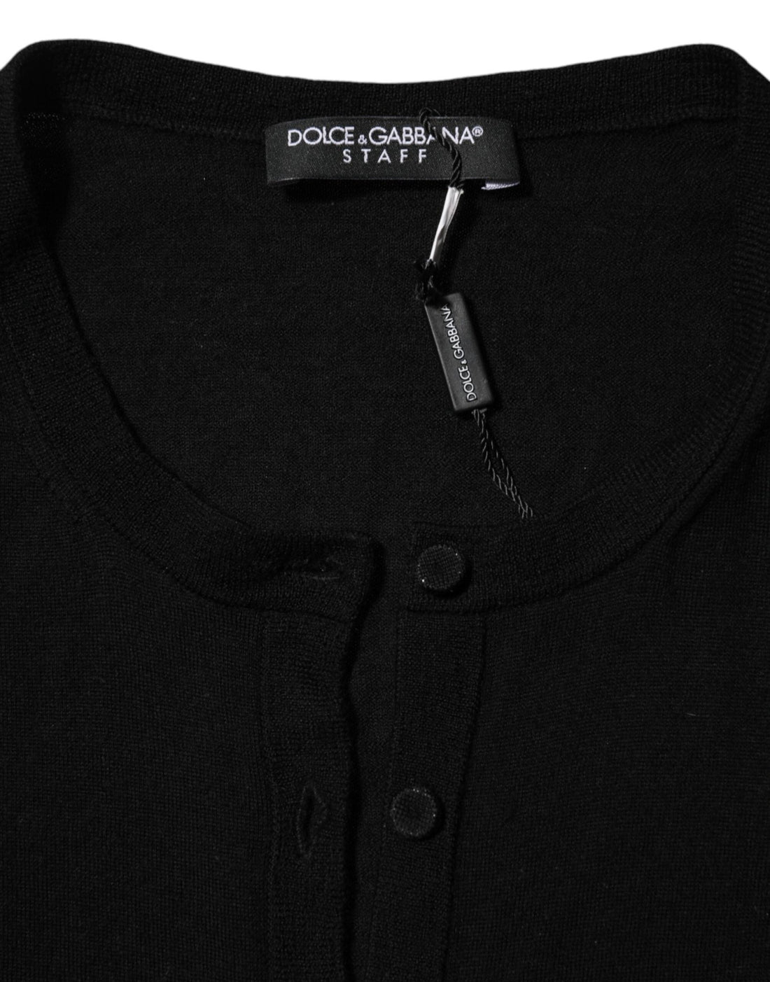 Dolce & Gabbana Black Virgin Wool Buttoned Cardigan Sweater - RIMODA