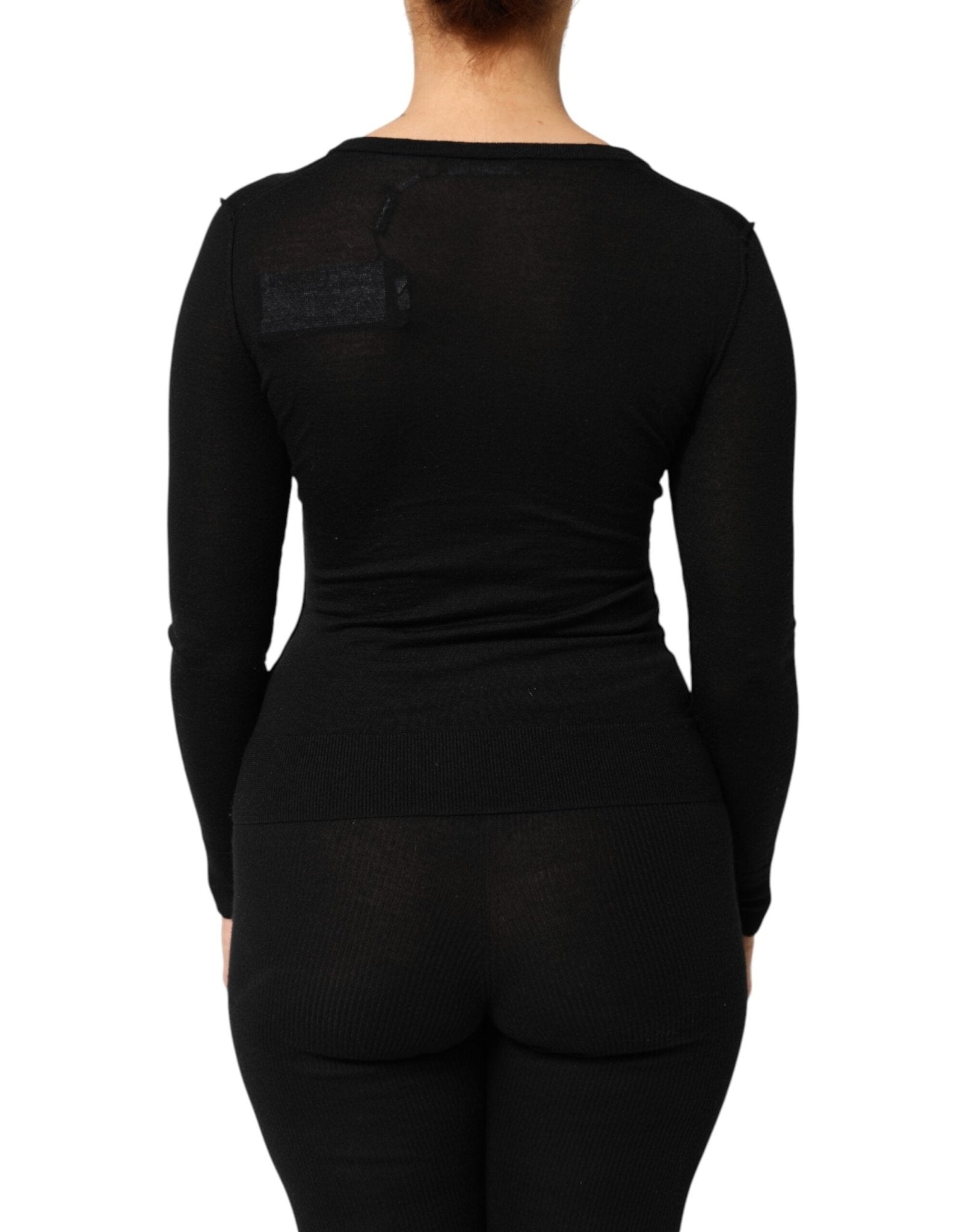 Dolce & Gabbana Black Virgin Wool Buttoned Cardigan Sweater - RIMODA