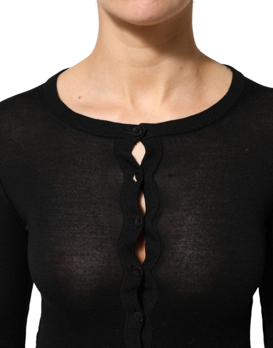 Dolce & Gabbana Black Virgin Wool Buttoned Cardigan Sweater - RIMODA