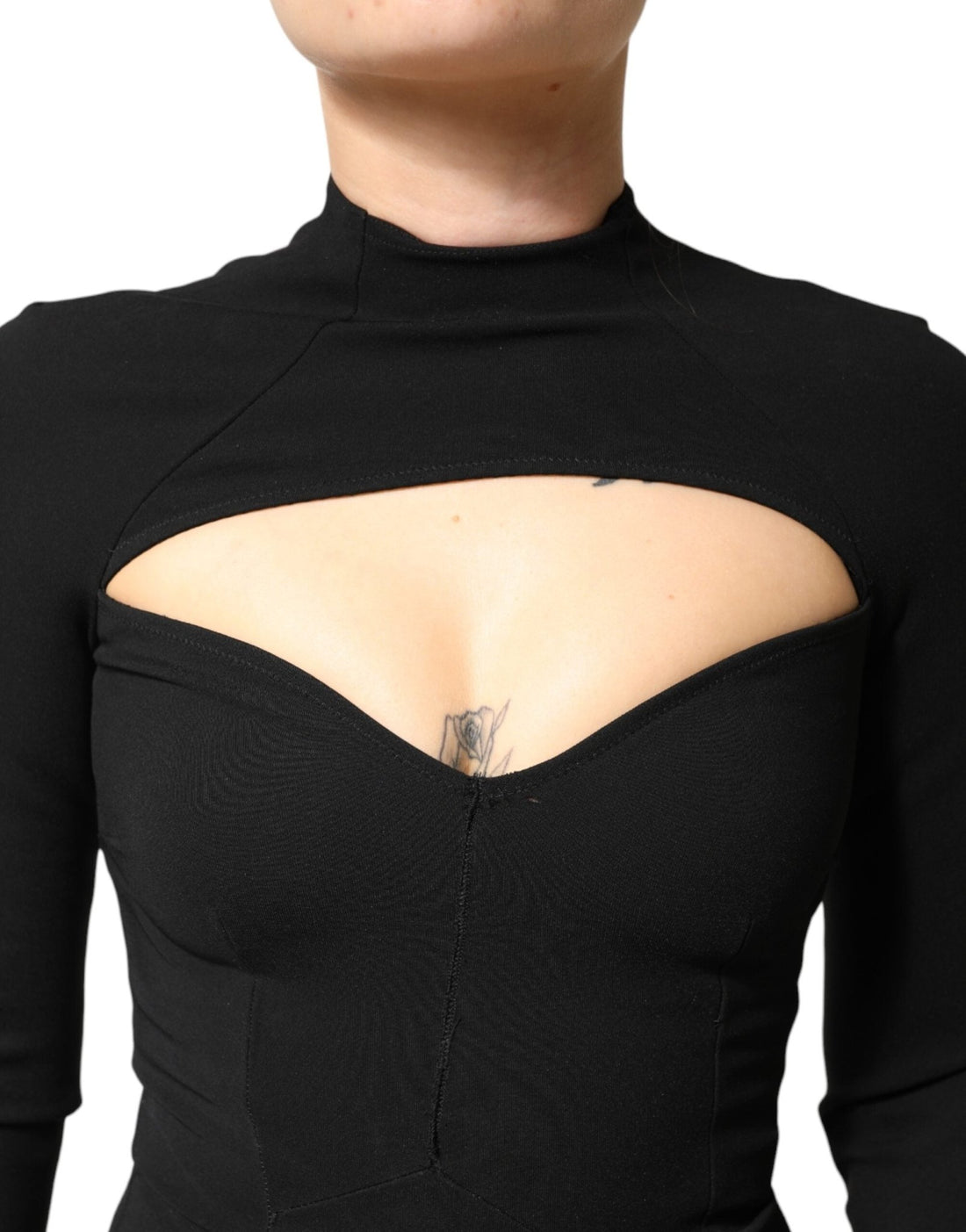 Dolce & Gabbana Black Viscose Bodycon Sheath Midi Dress - RIMODA