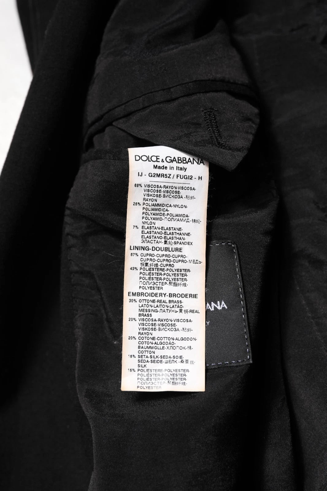 Dolce & Gabbana Black Viscose DG Crown Blazer Coat Jacket - RIMODA