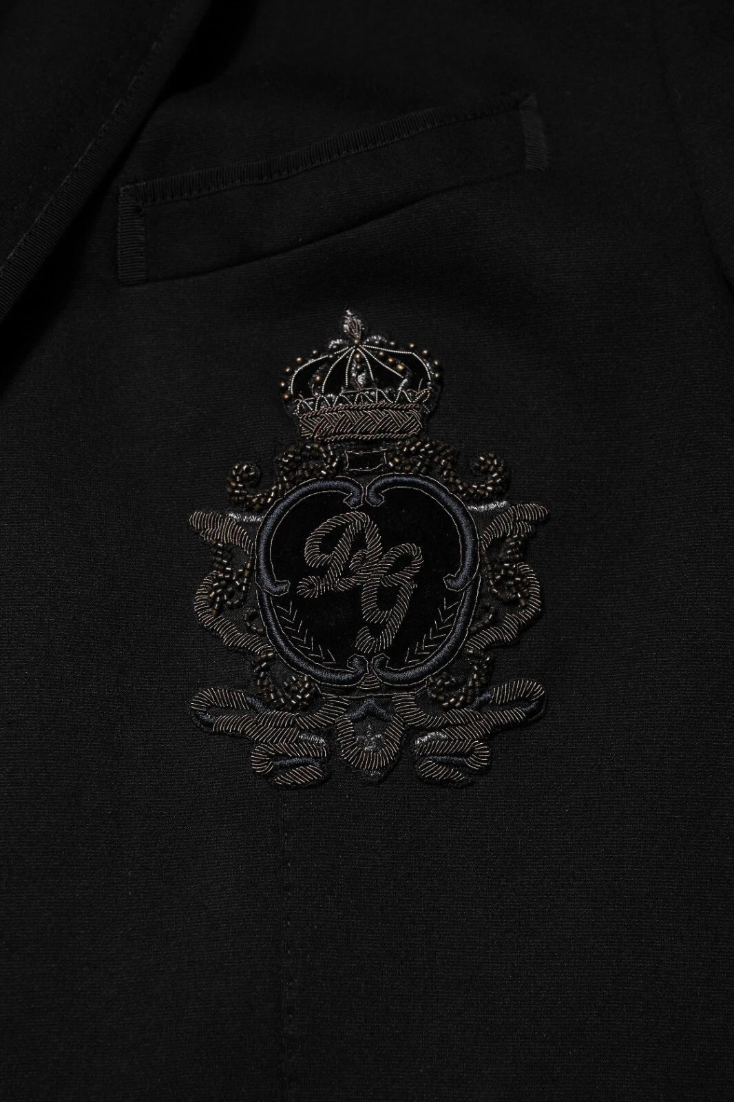 Dolce & Gabbana Black Viscose DG Crown Blazer Coat Jacket - RIMODA