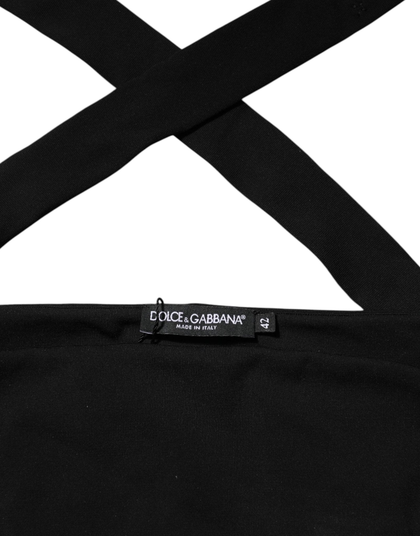 Dolce & Gabbana Black Viscose Halter Off Shoulder Cropped Top - RIMODA