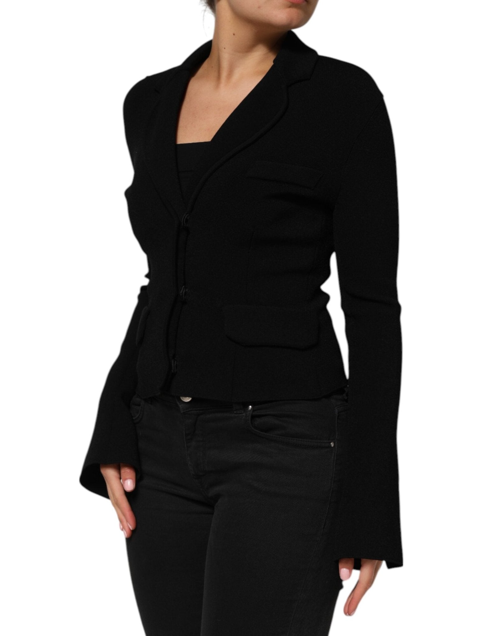 Dolce & Gabbana Black Viscose Single Breasted Blazer Jacket - RIMODA