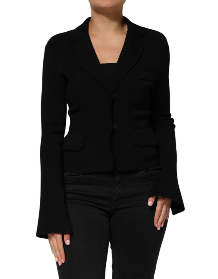 Dolce & Gabbana Black Viscose Single Breasted Blazer Jacket - RIMODA