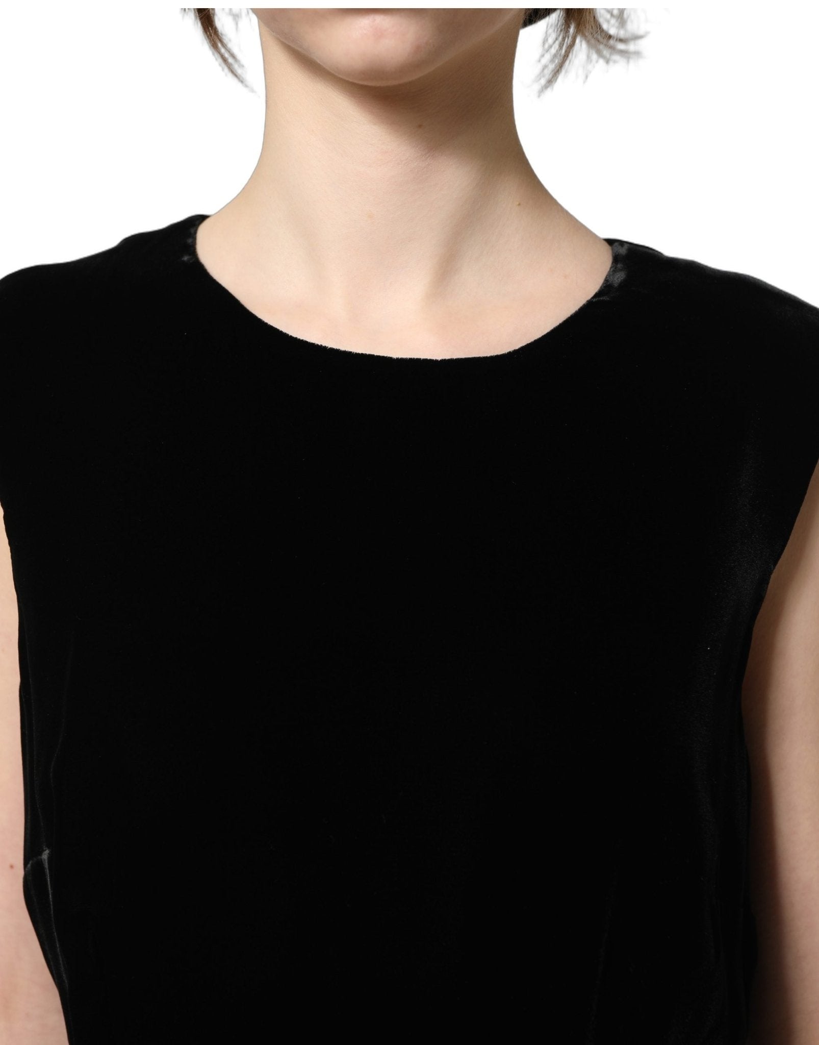 Dolce & Gabbana Black Viscose Velvet Floor Length Gown Dress - RIMODA
