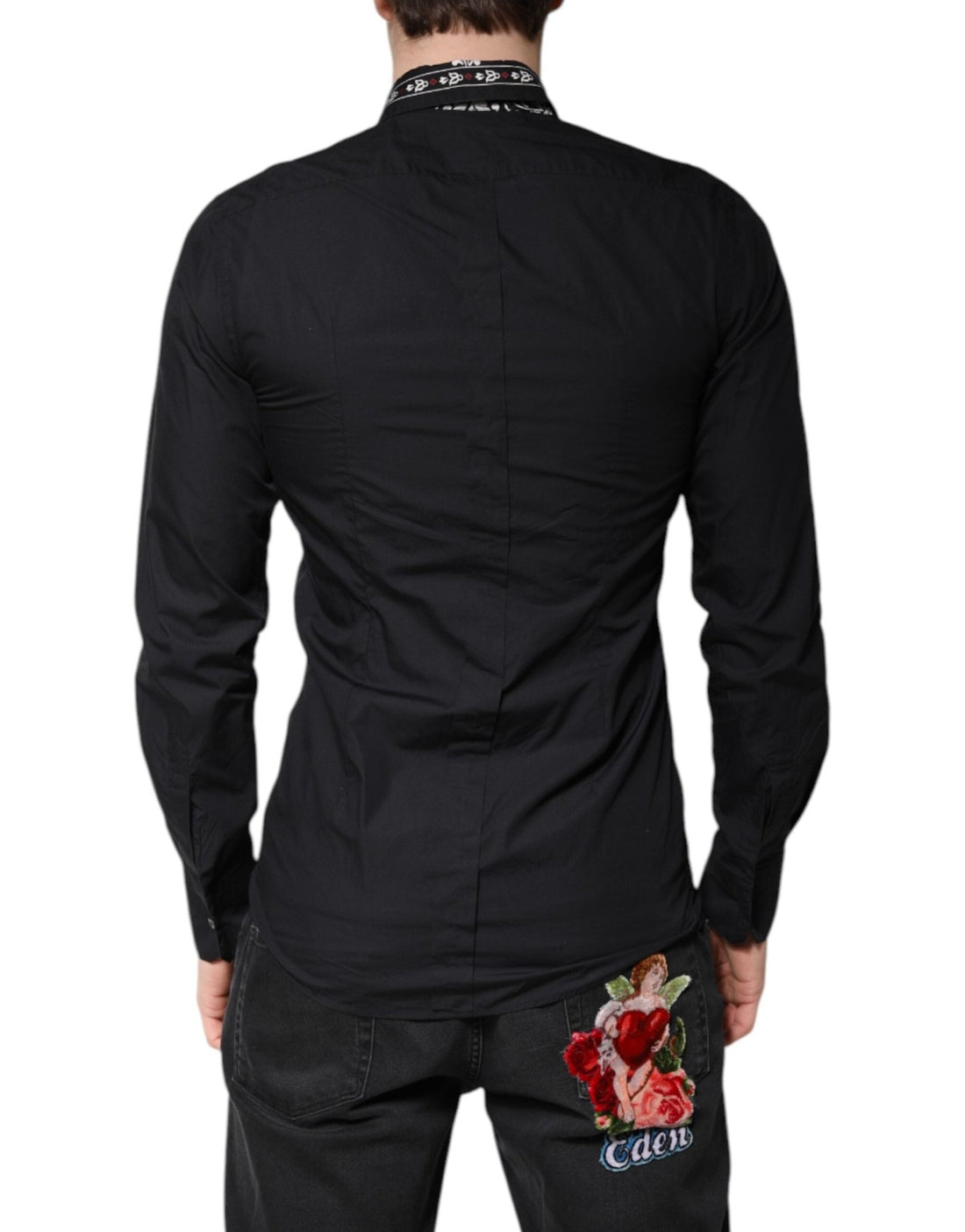 Dolce & Gabbana Black White Bandana GOLD Formal Dress Shirt - RIMODA