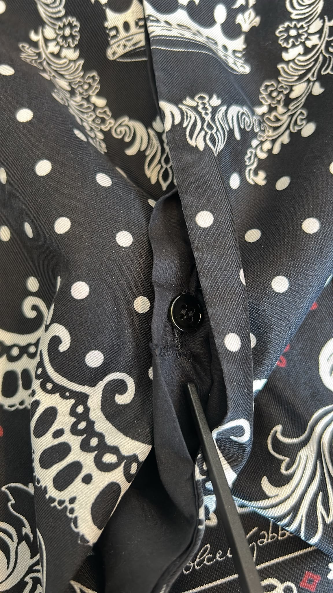 Dolce & Gabbana Black White Bandana GOLD Formal Dress Shirt - RIMODA
