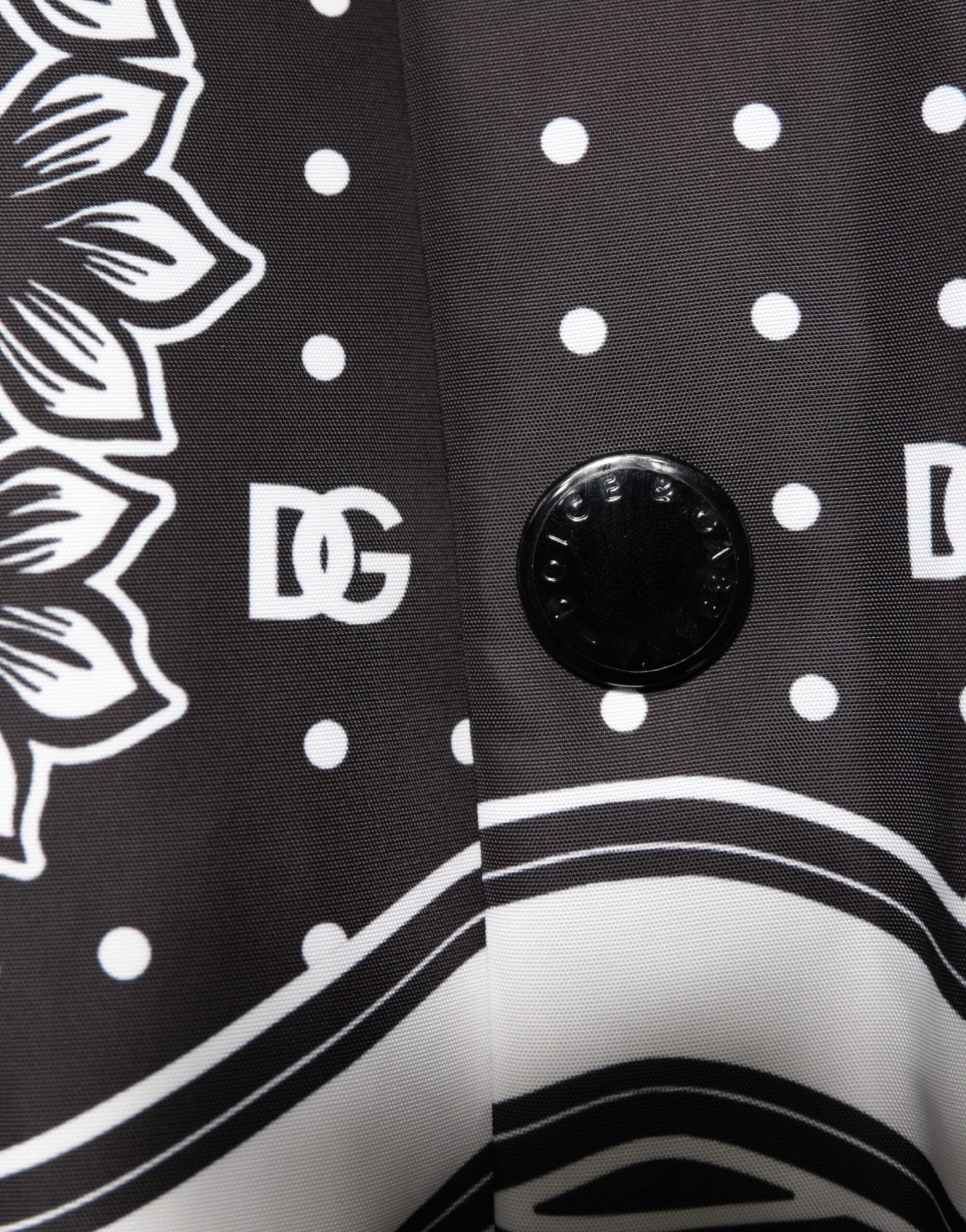 Dolce & Gabbana Black White Bandana Print Bomber Jacket - RIMODA