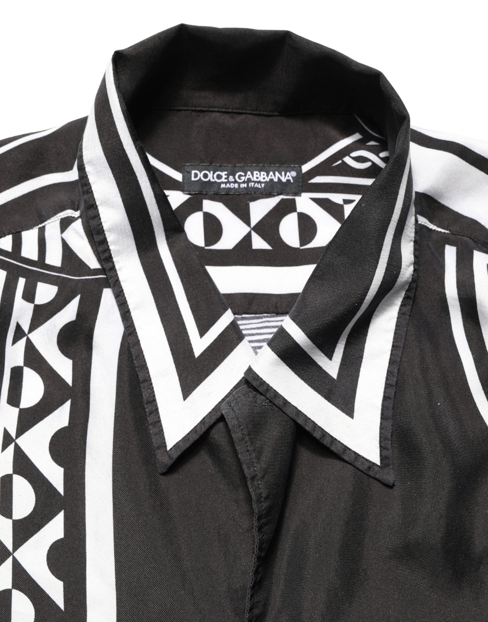 Dolce & Gabbana Black White Bandana Print Collared Shirt - RIMODA