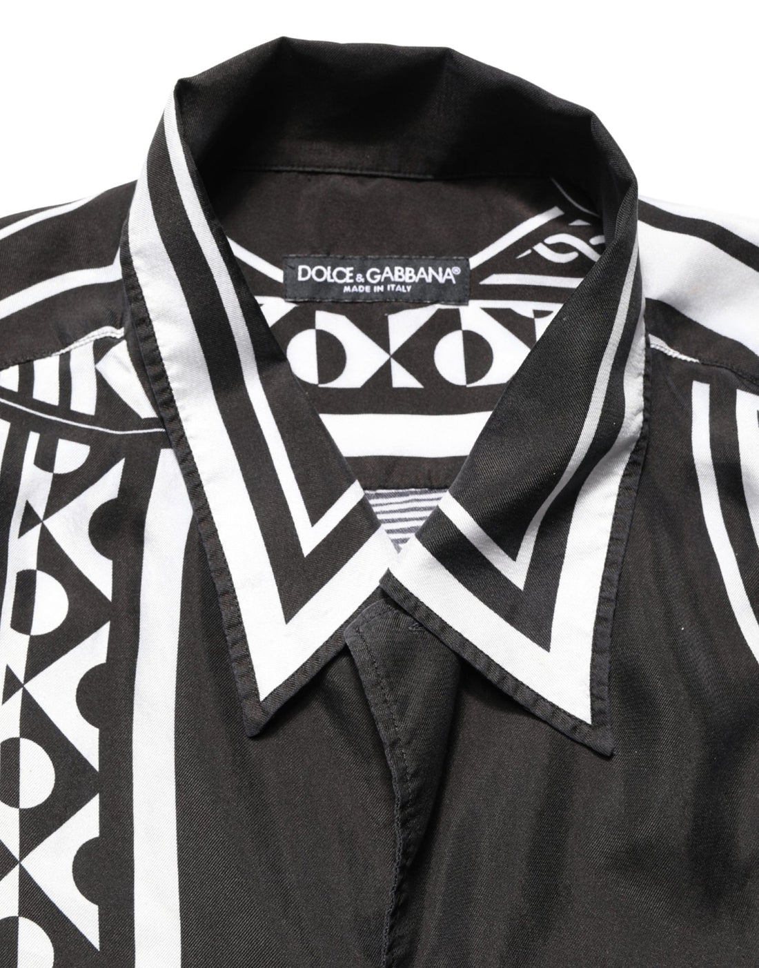 Dolce & Gabbana Black White Bandana Print Collared Shirt - RIMODA