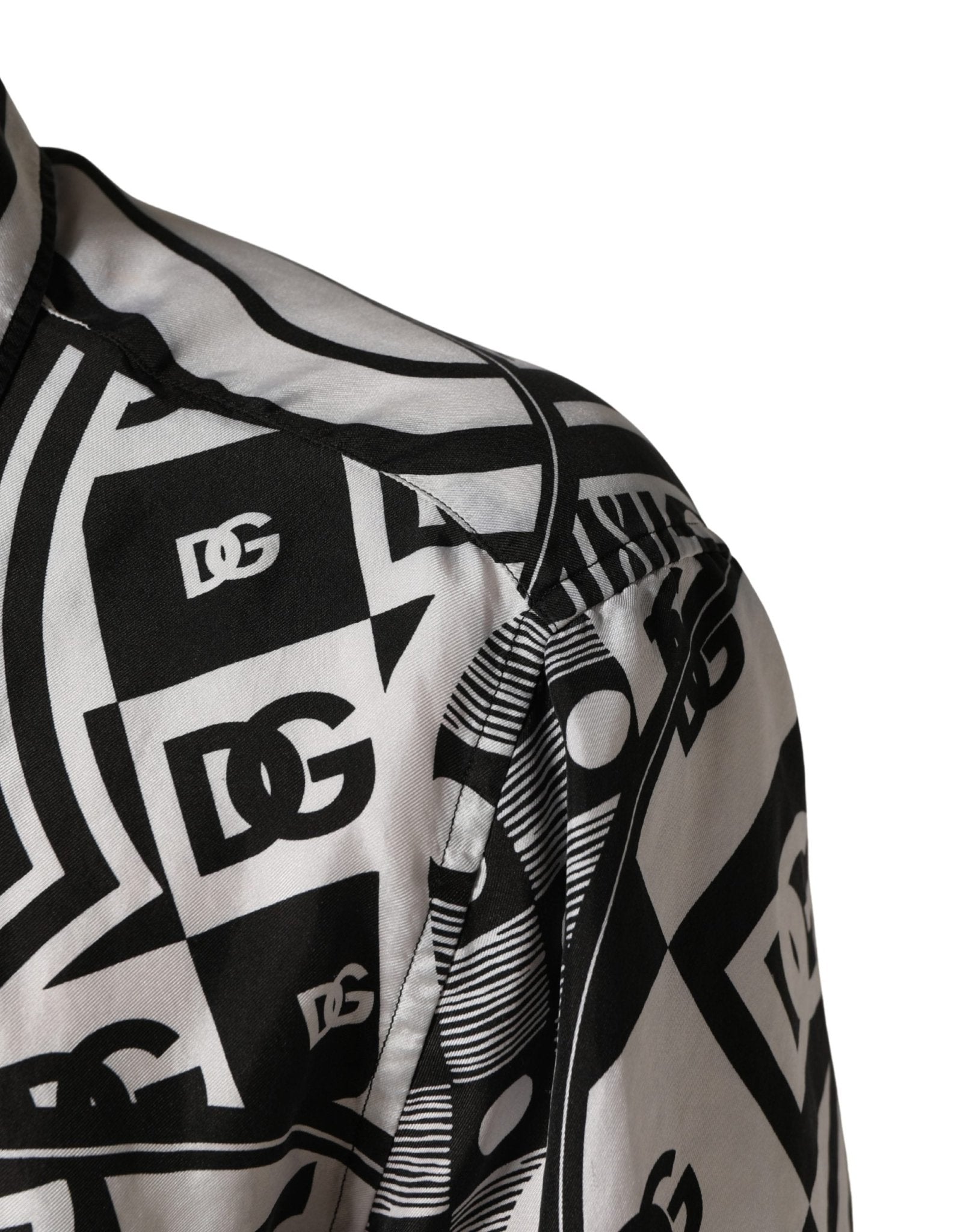 Dolce & Gabbana Black White Bandana Print Collared Shirt - RIMODA