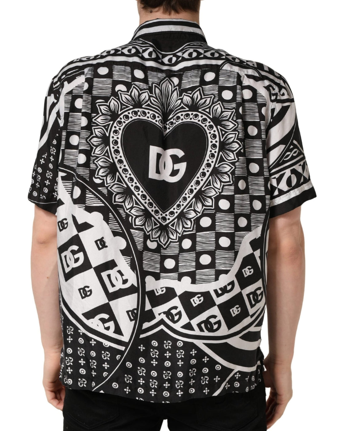 Dolce & Gabbana Black White Bandana Print Collared Shirt - RIMODA