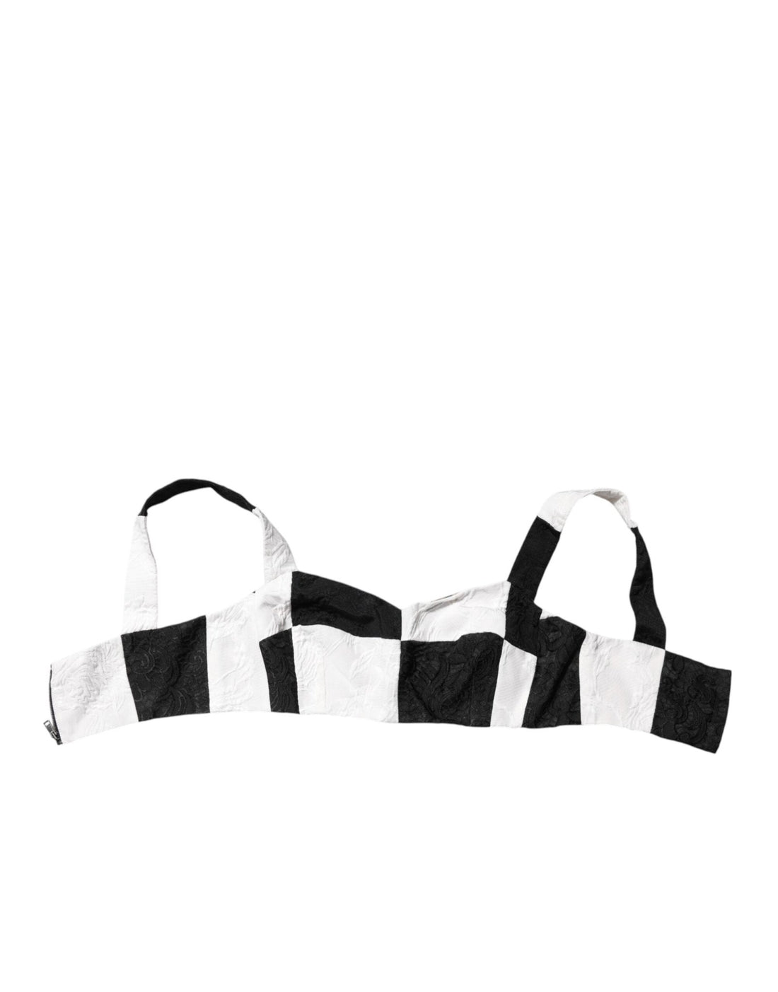 Dolce & Gabbana Black White Cropped Bustier Corset Bra Top - RIMODA