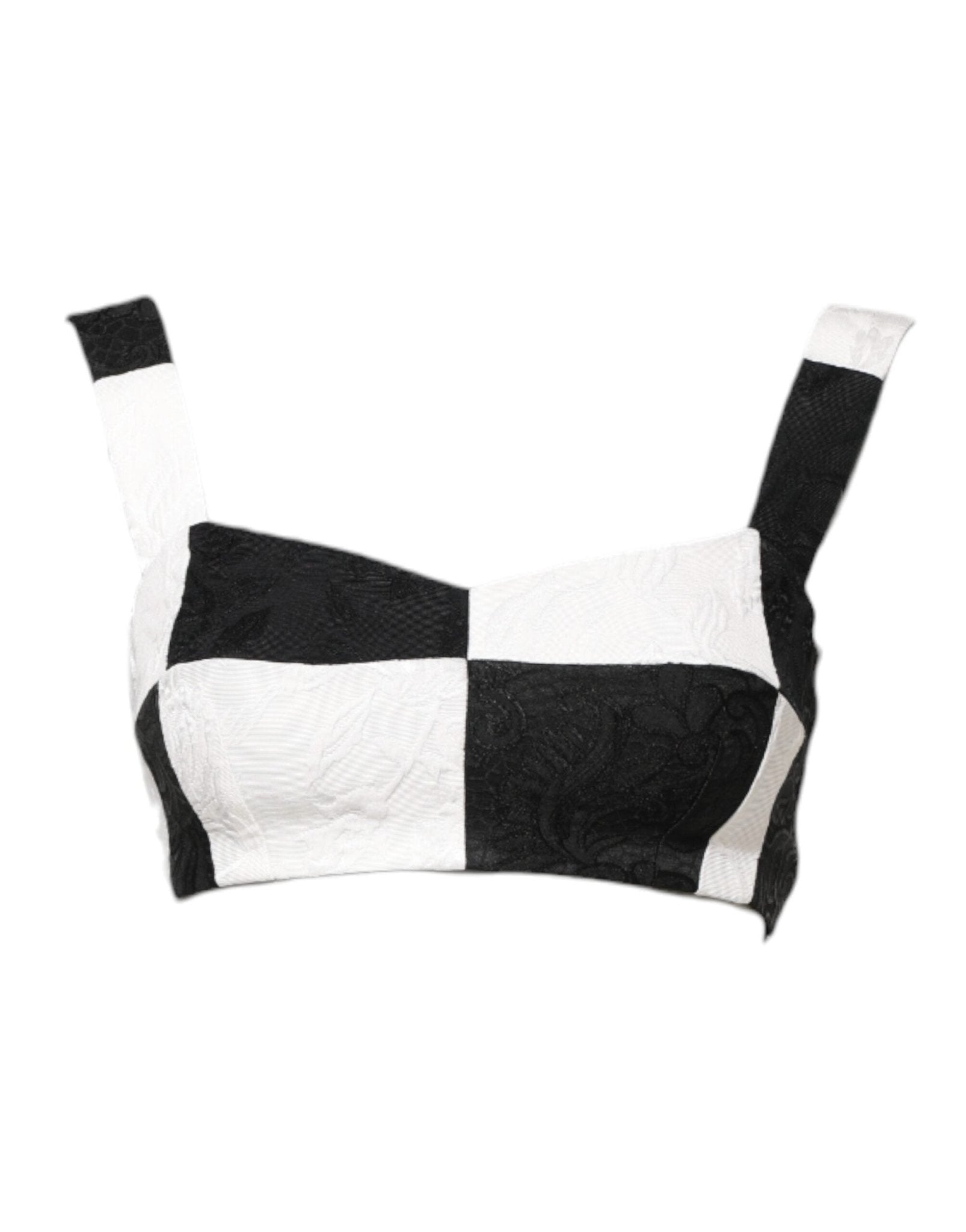 Dolce & Gabbana Black White Cropped Bustier Corset Bra Top - RIMODA
