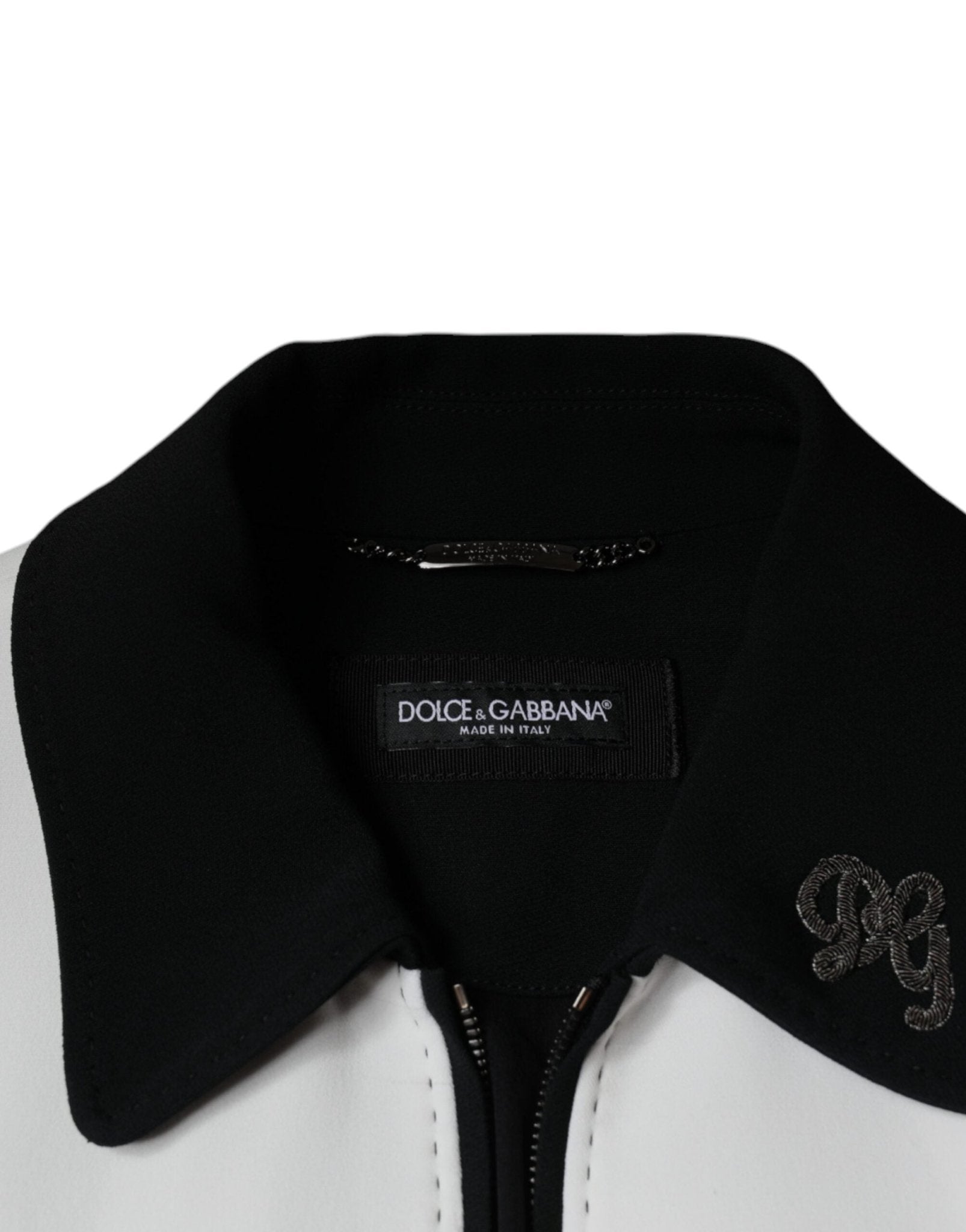 Dolce & Gabbana Black White DG Crown Full Zip Blouson Jacket - RIMODA