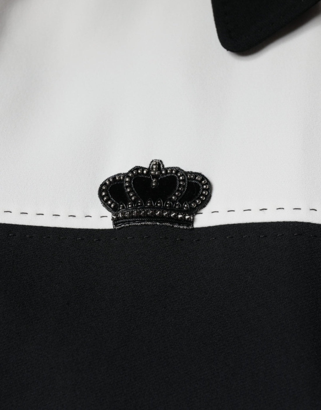Dolce & Gabbana Black White DG Crown Full Zip Blouson Jacket - RIMODA