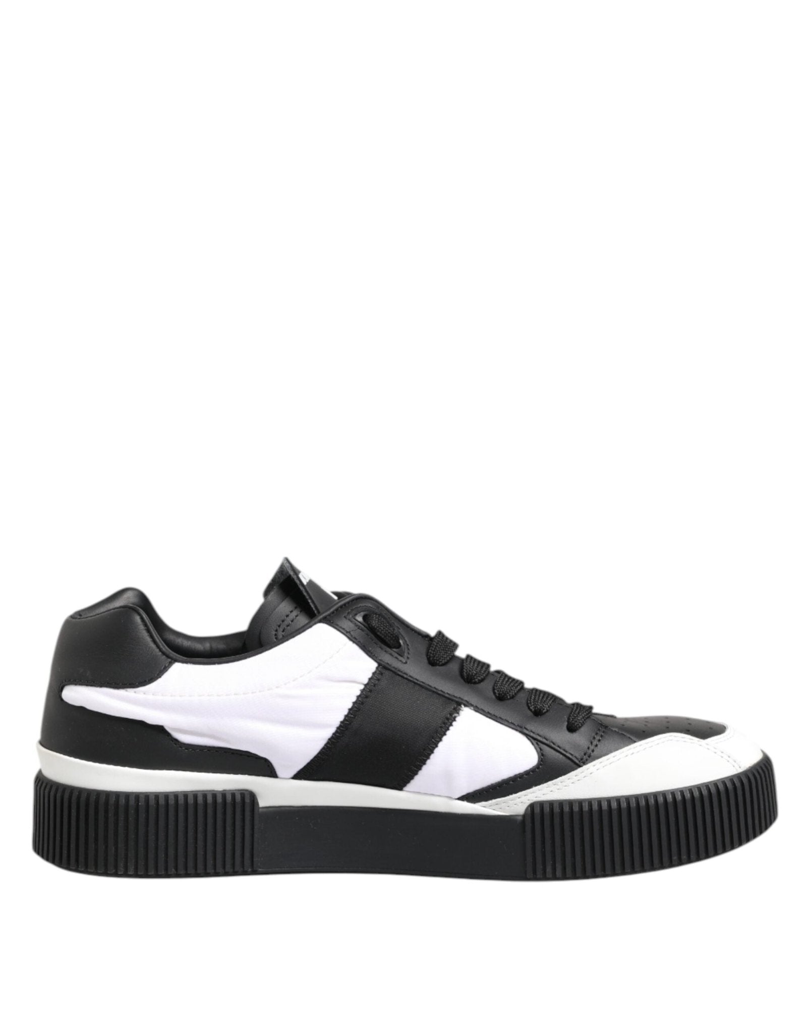 Dolce & Gabbana Black White Leather MIAMI Low Top Sneakers Shoes - RIMODA
