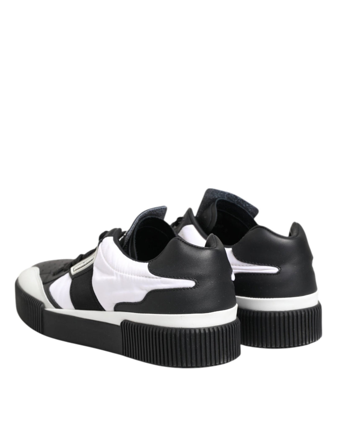 Dolce & Gabbana Black White Leather MIAMI Low Top Sneakers Shoes - RIMODA