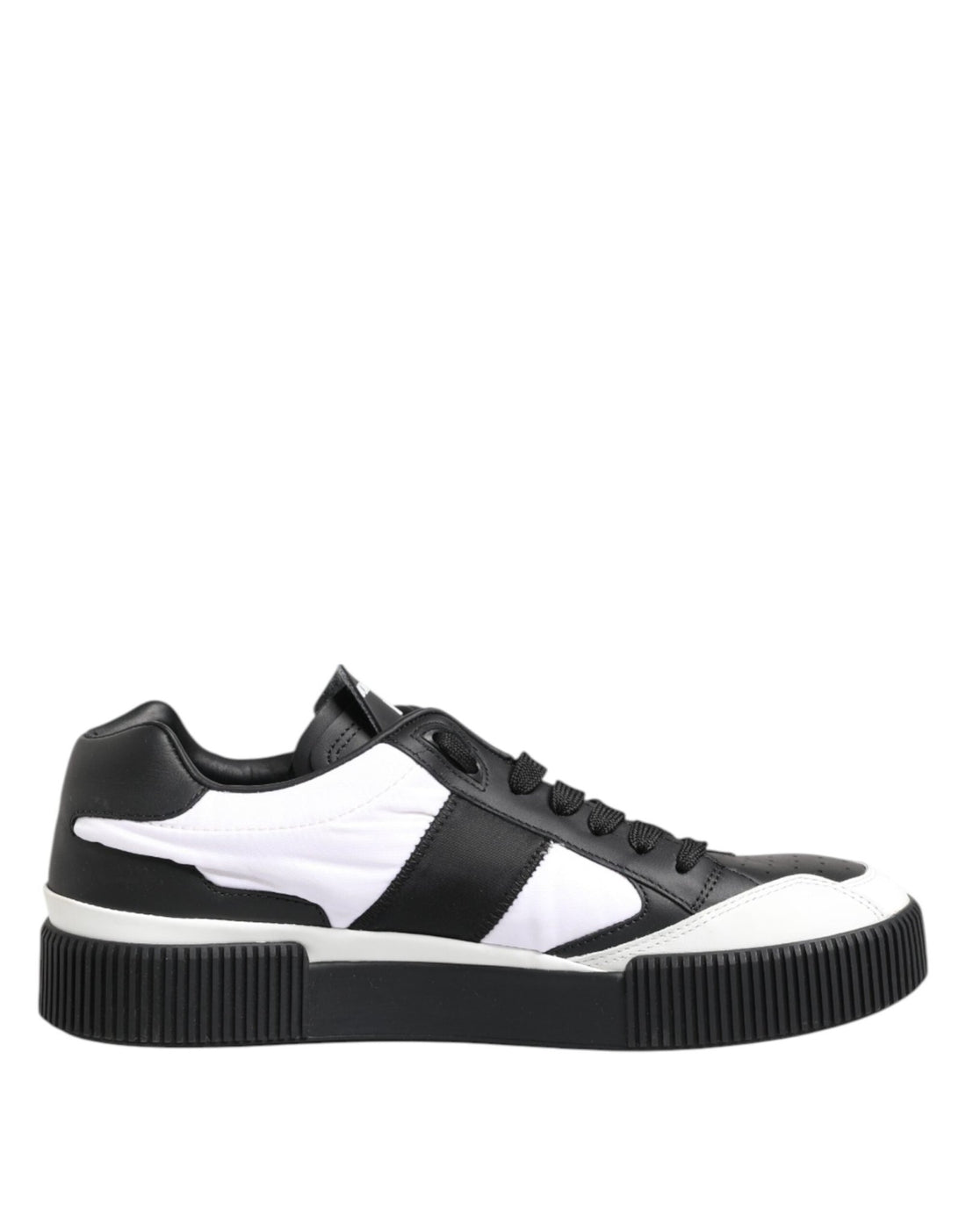 Dolce & Gabbana Black White Leather MIAMI Low Top Sneakers Shoes - RIMODA