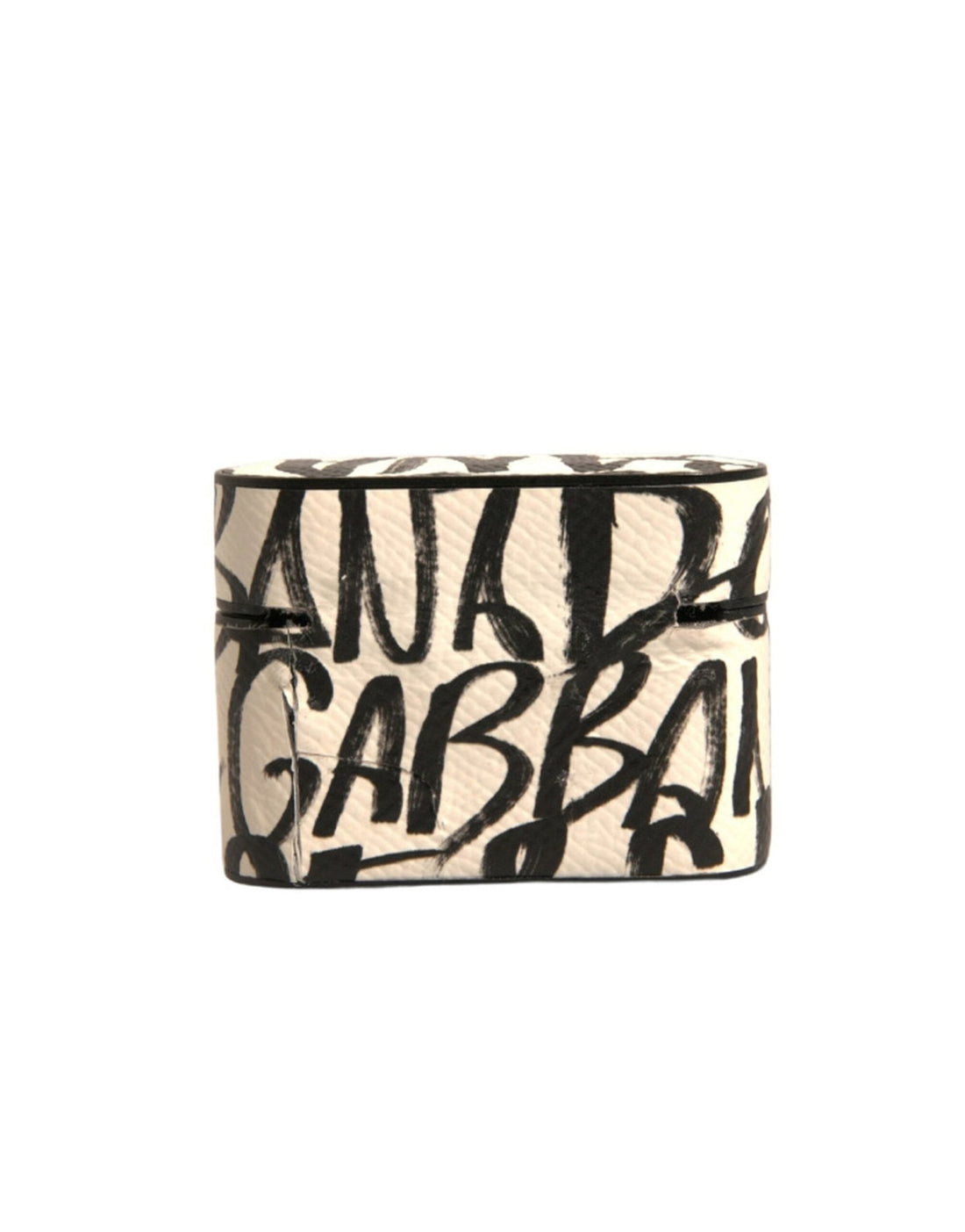 Dolce & Gabbana Black White Leather Scribble Embossed Logo Airpods Case - RIMODA