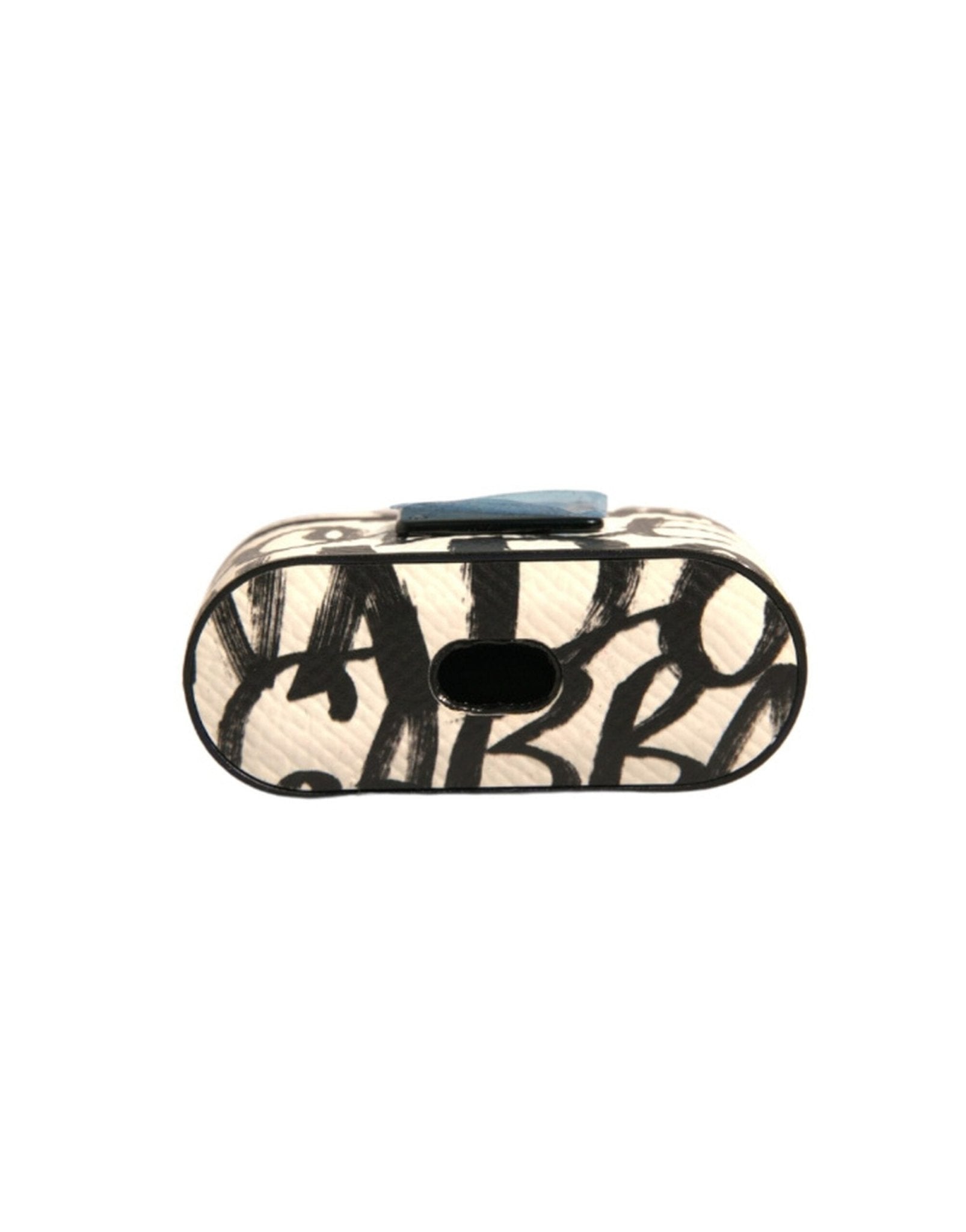 Dolce & Gabbana Black White Leather Scribble Embossed Logo Airpods Case - RIMODA
