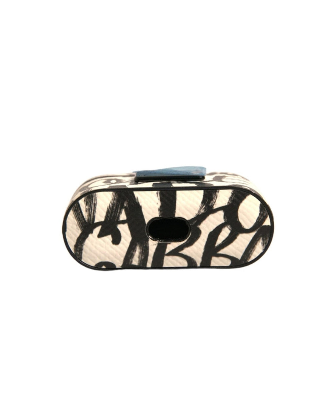 Dolce & Gabbana Black White Leather Scribble Embossed Logo Airpods Case - RIMODA