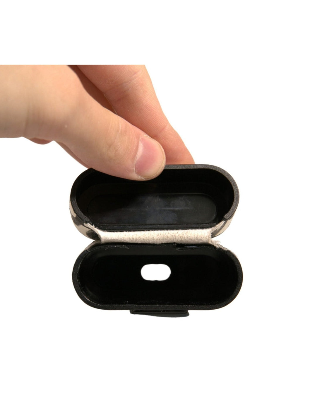 Dolce & Gabbana Black White Leather Scribble Embossed Logo Airpods Case - RIMODA