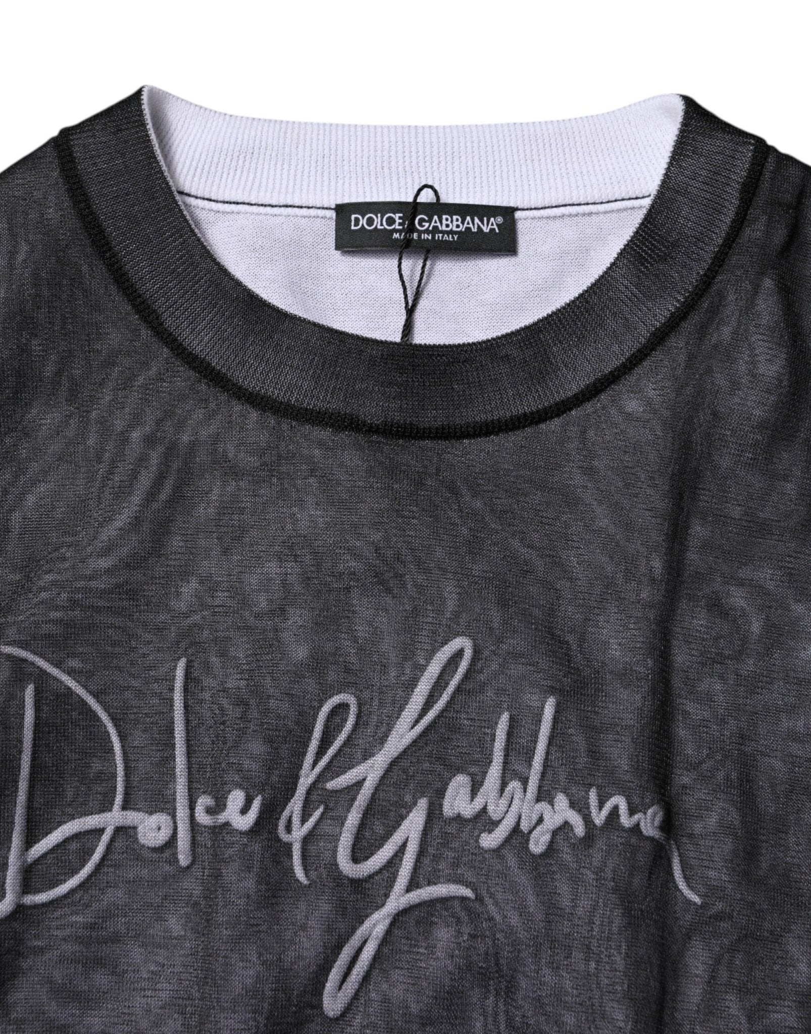 Dolce & Gabbana Black White Logo Knitted Pullover Sweater - RIMODA