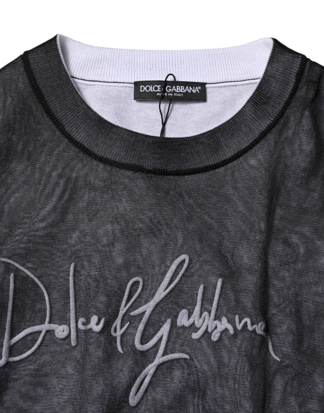 Dolce & Gabbana Black White Logo Knitted Pullover Sweater - RIMODA
