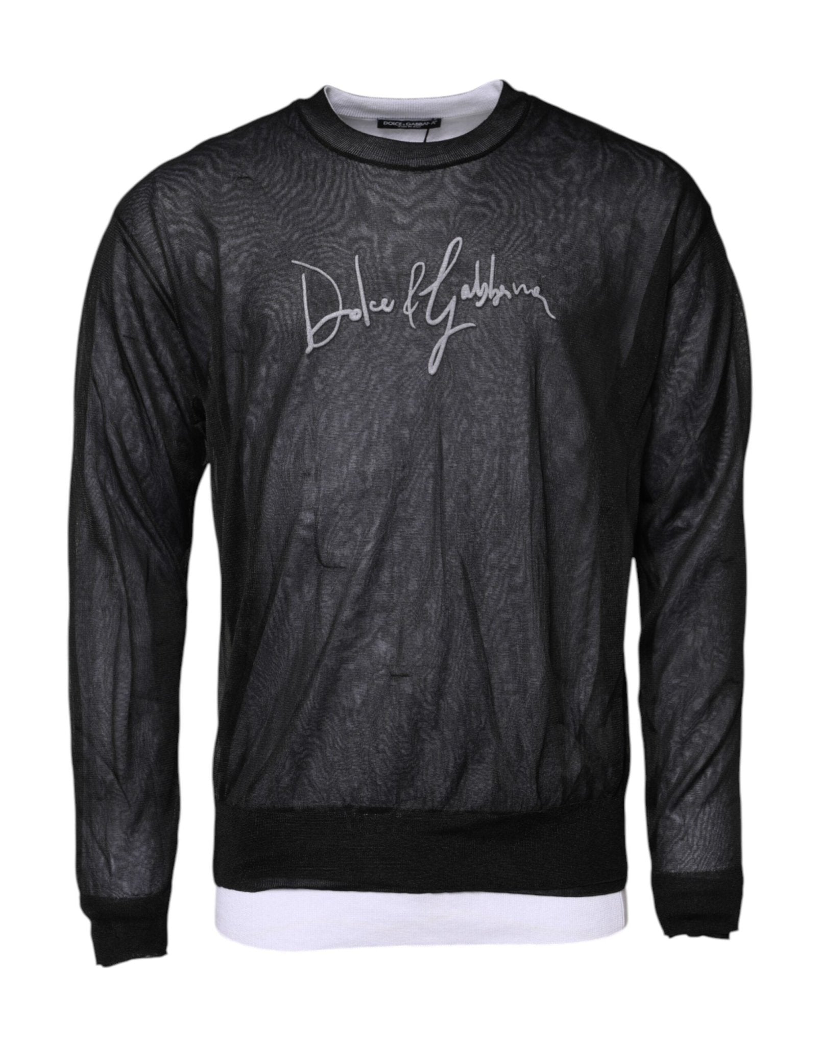 Dolce & Gabbana Black White Logo Knitted Pullover Sweater - RIMODA