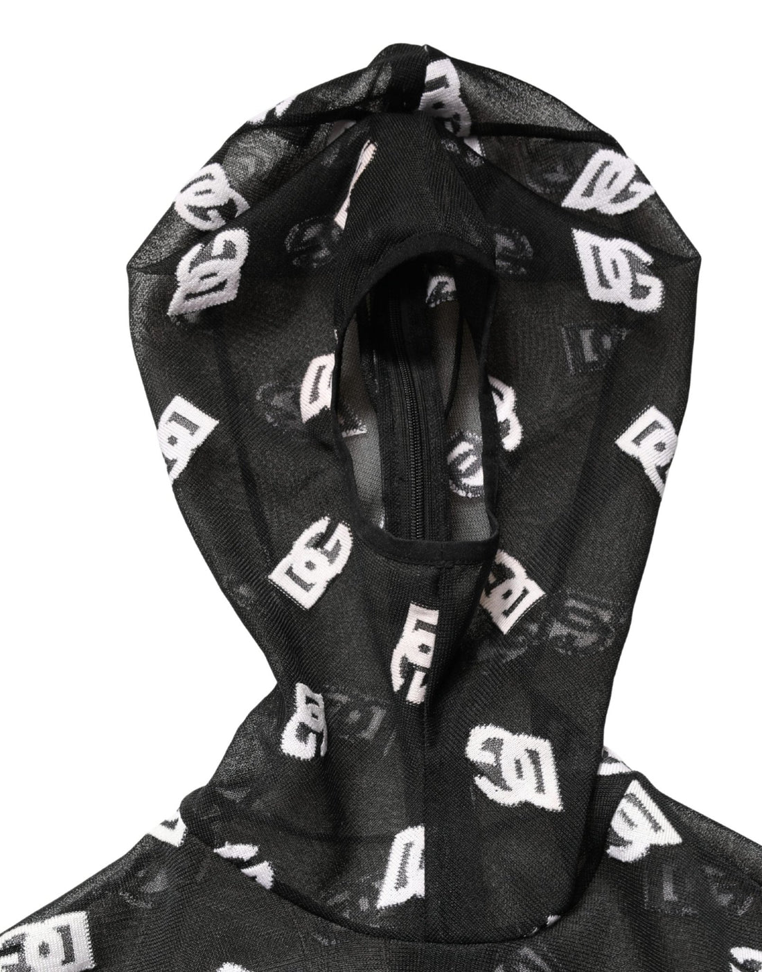 Dolce & Gabbana Black White Logo Print Hooded Jumpsuit Dress - RIMODA