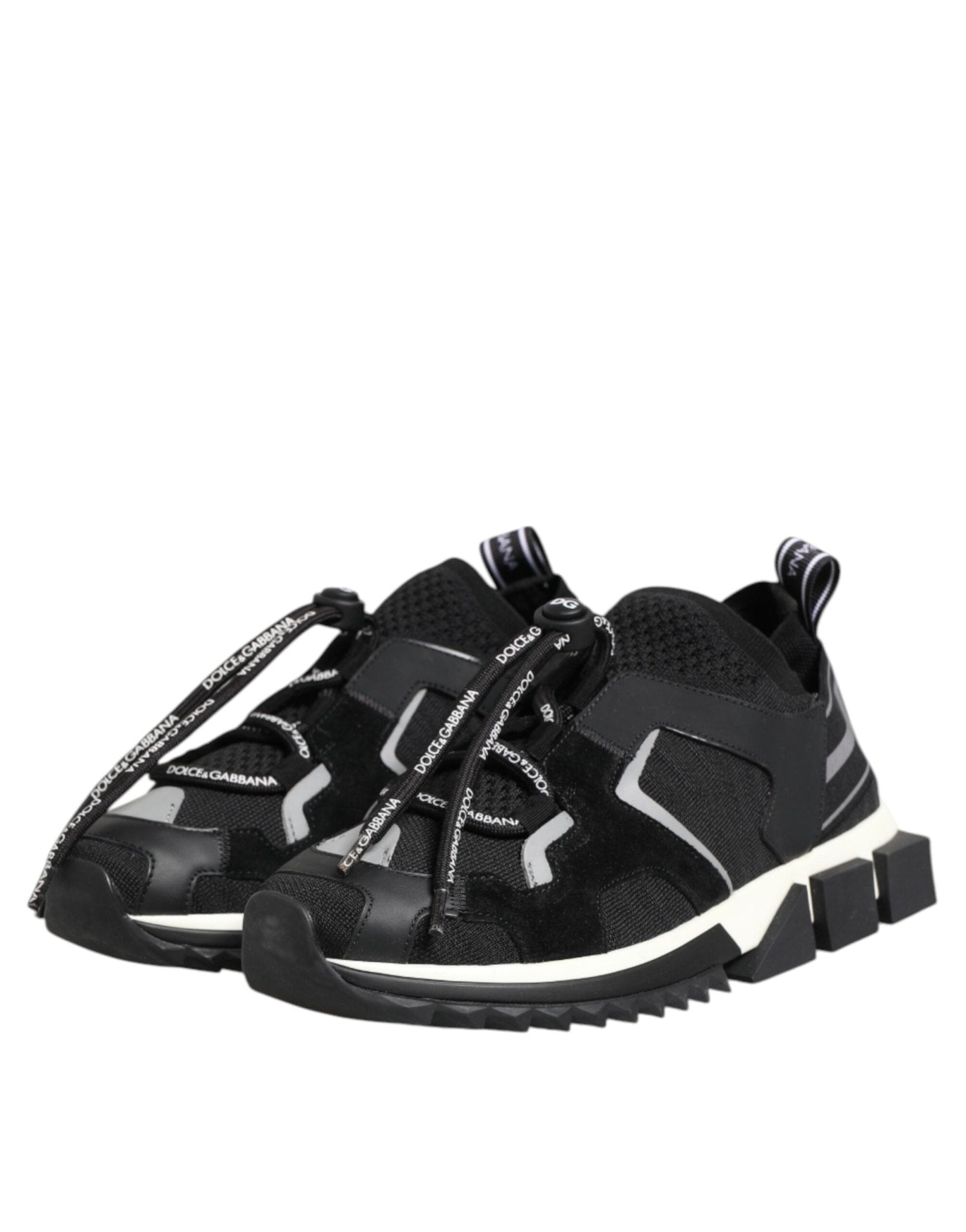 Dolce & Gabbana Black White Logo Sorrento Sneakers Shoes - RIMODA