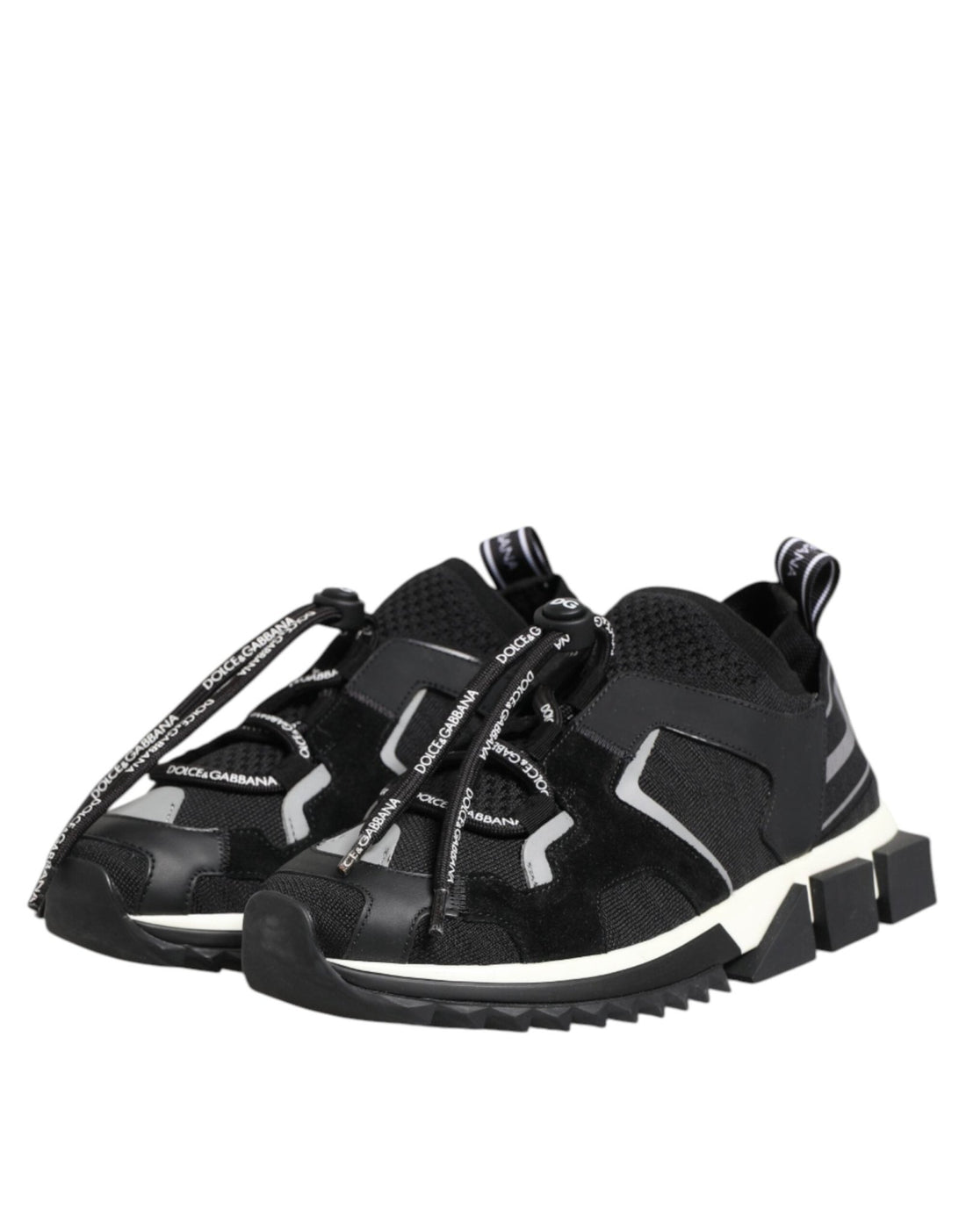 Dolce & Gabbana Black White Logo Sorrento Sneakers Shoes - RIMODA