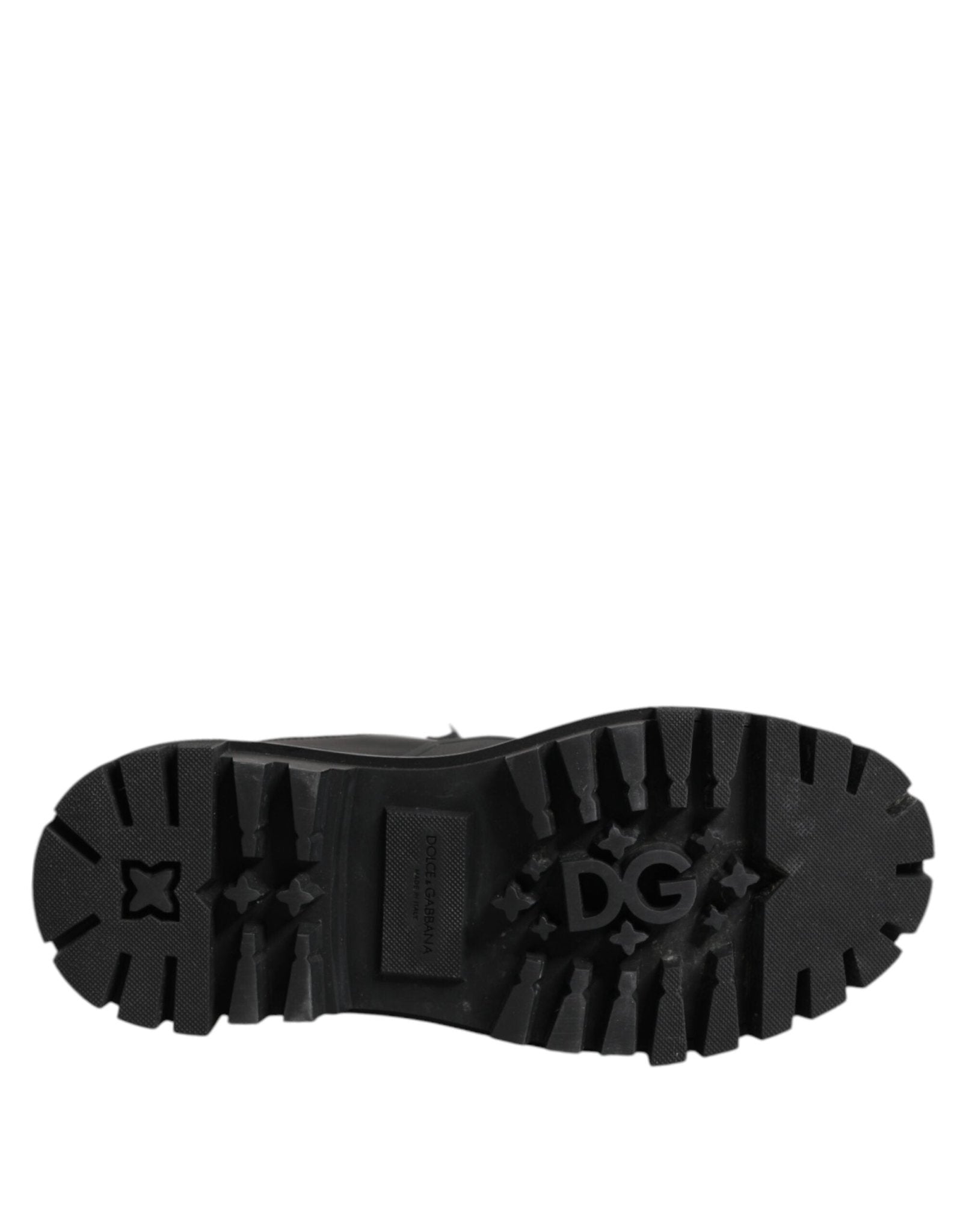 Dolce & Gabbana Black White Padded Lace Up Short Boots Shoes - RIMODA