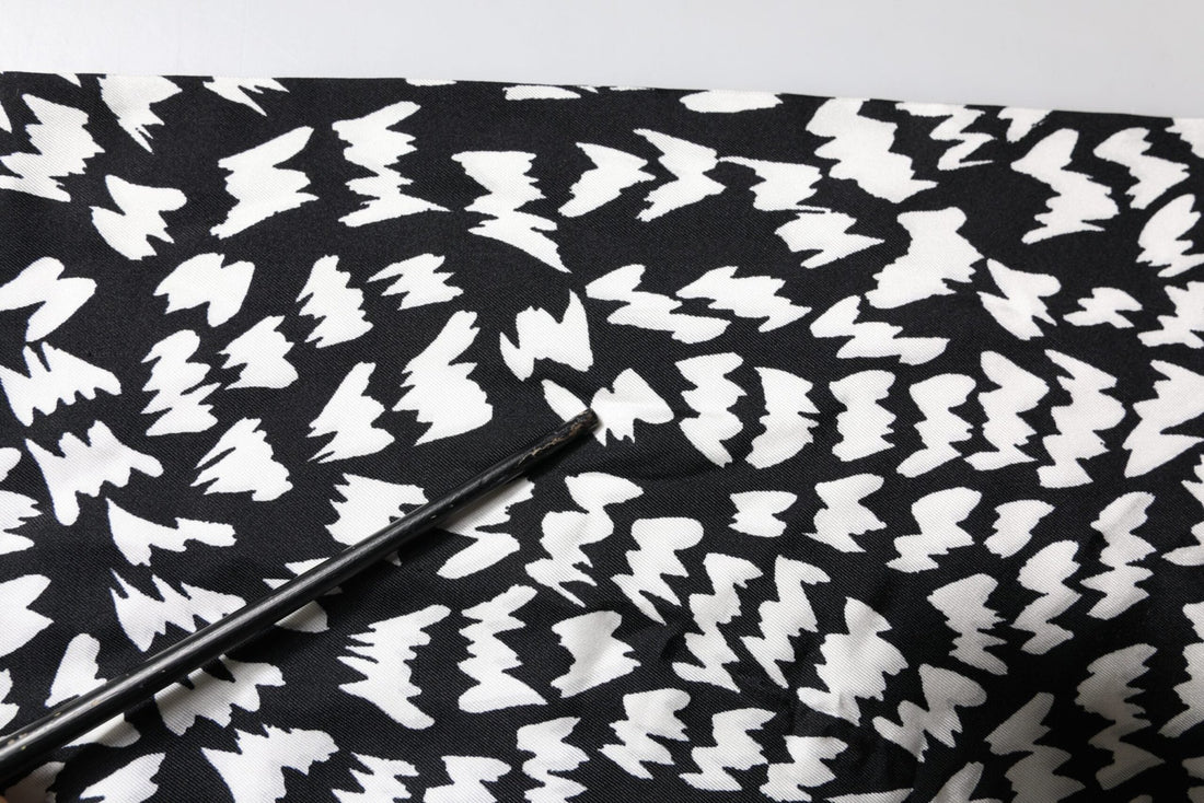 Dolce & Gabbana Black White Patterned Fringes Shawl Scarf - RIMODA