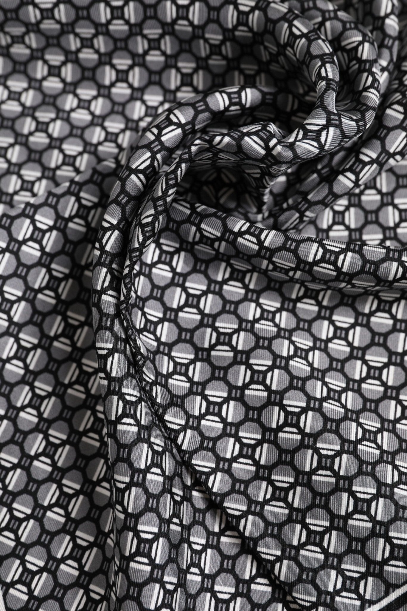 Dolce & Gabbana Black White Patterned Square Foulard Scarf - RIMODA