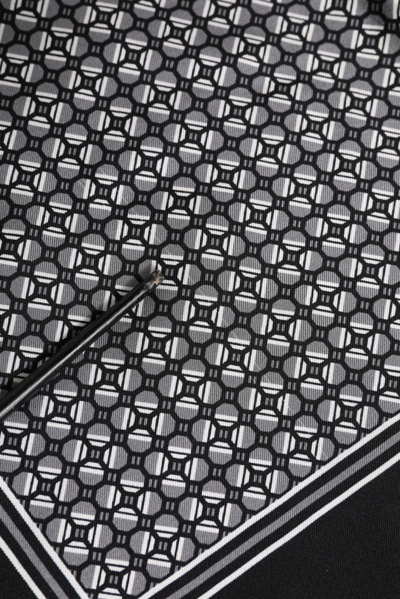 Dolce & Gabbana Black White Patterned Square Foulard Scarf - RIMODA