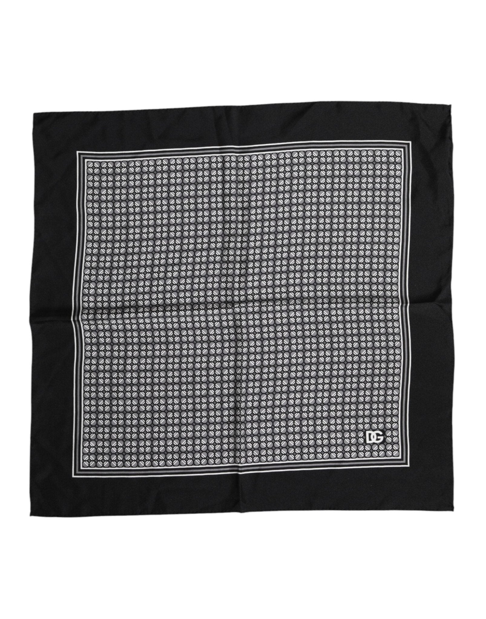 Dolce & Gabbana Black White Patterned Square Foulard Scarf - RIMODA