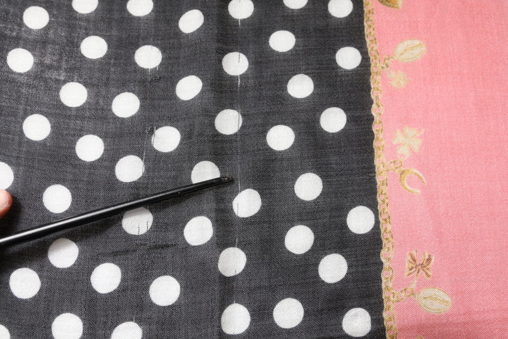 Dolce & Gabbana Black White Polka Dots Fringes Wrap Scarf - RIMODA