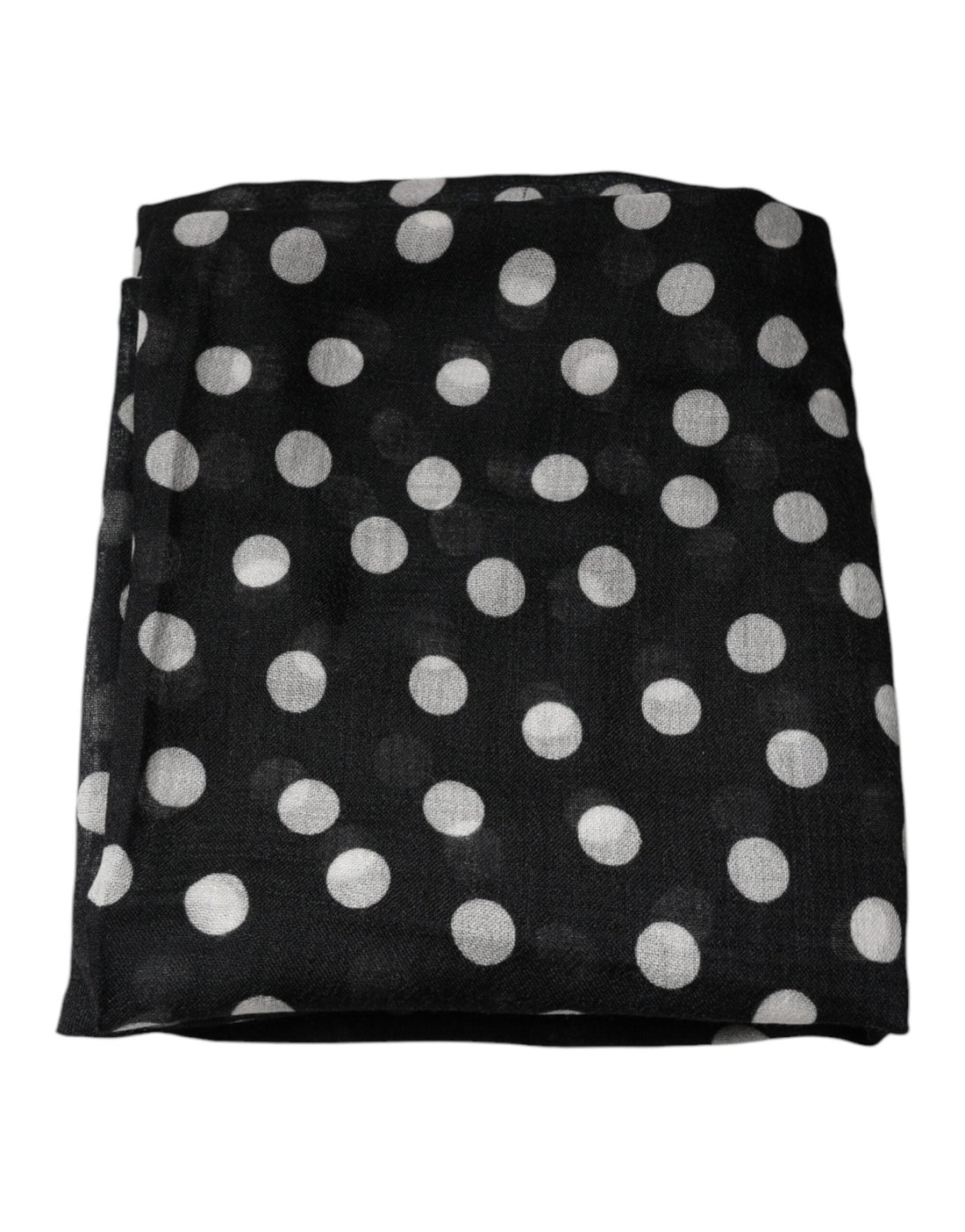 Dolce & Gabbana Black White Polka Dots Fringes Wrap Scarf - RIMODA