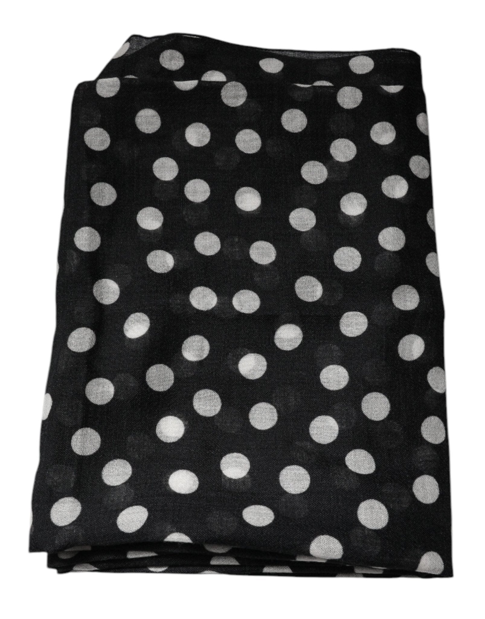 Dolce & Gabbana Black White Polka Dots Fringes Wrap Scarf - RIMODA