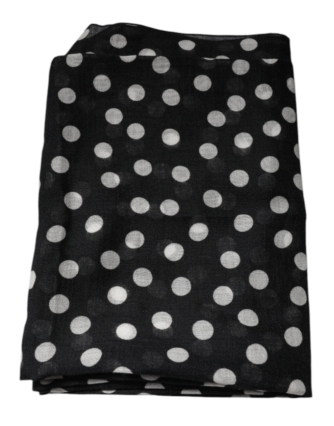 Dolce & Gabbana Black White Polka Dots Fringes Wrap Scarf - RIMODA