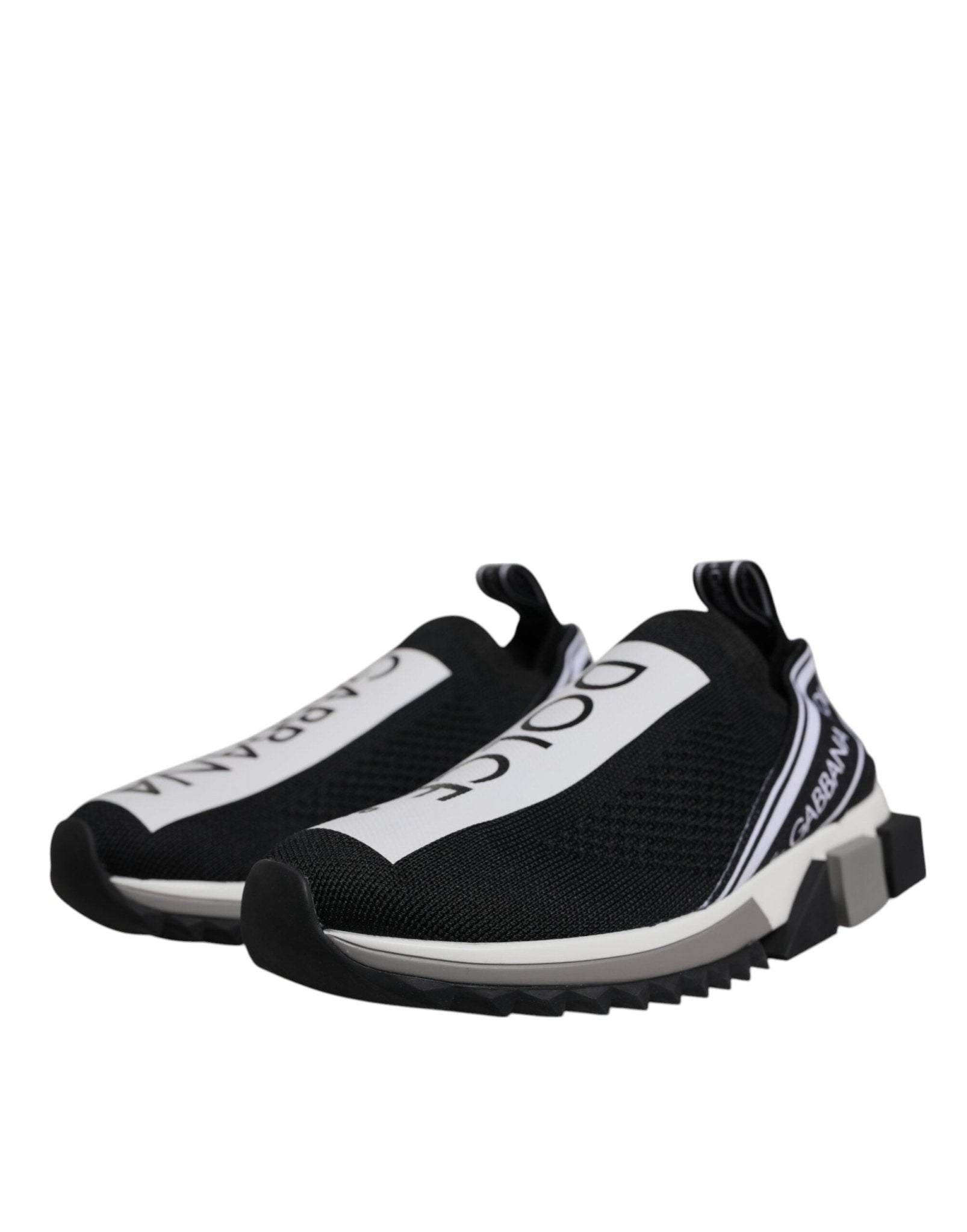 Dolce & Gabbana Black White Slip On Sorrento Sneakers Shoes - RIMODA