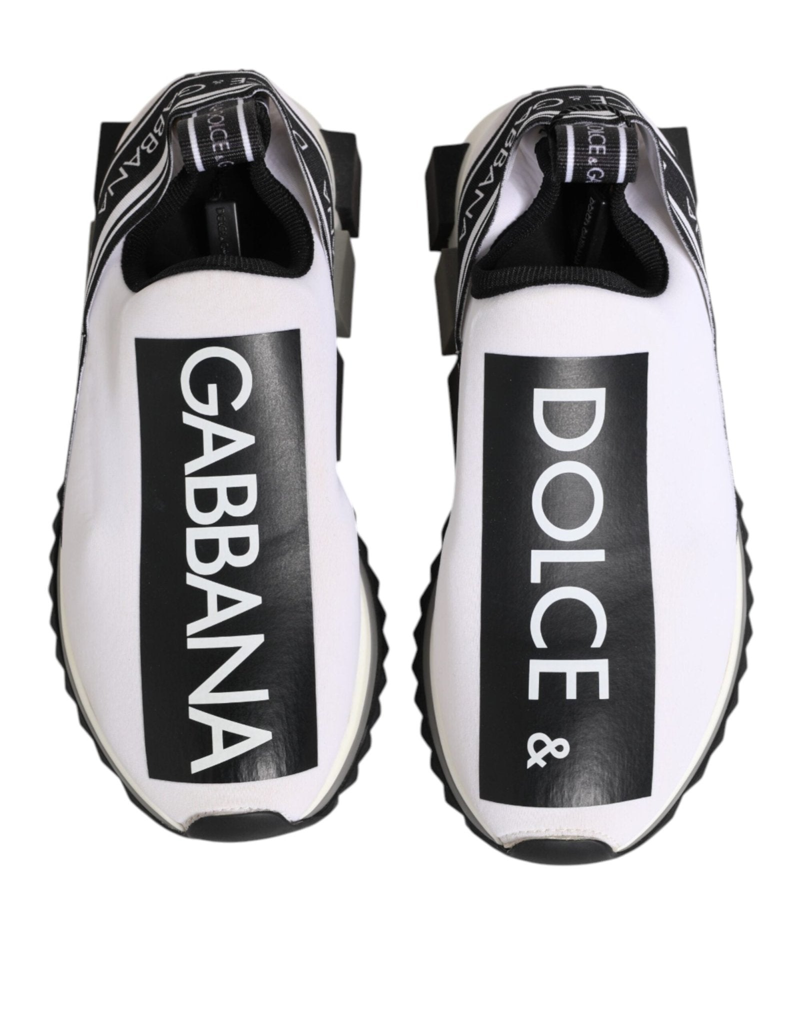 Dolce & Gabbana Black White Slip On Sorrento Sneakers Shoes - RIMODA