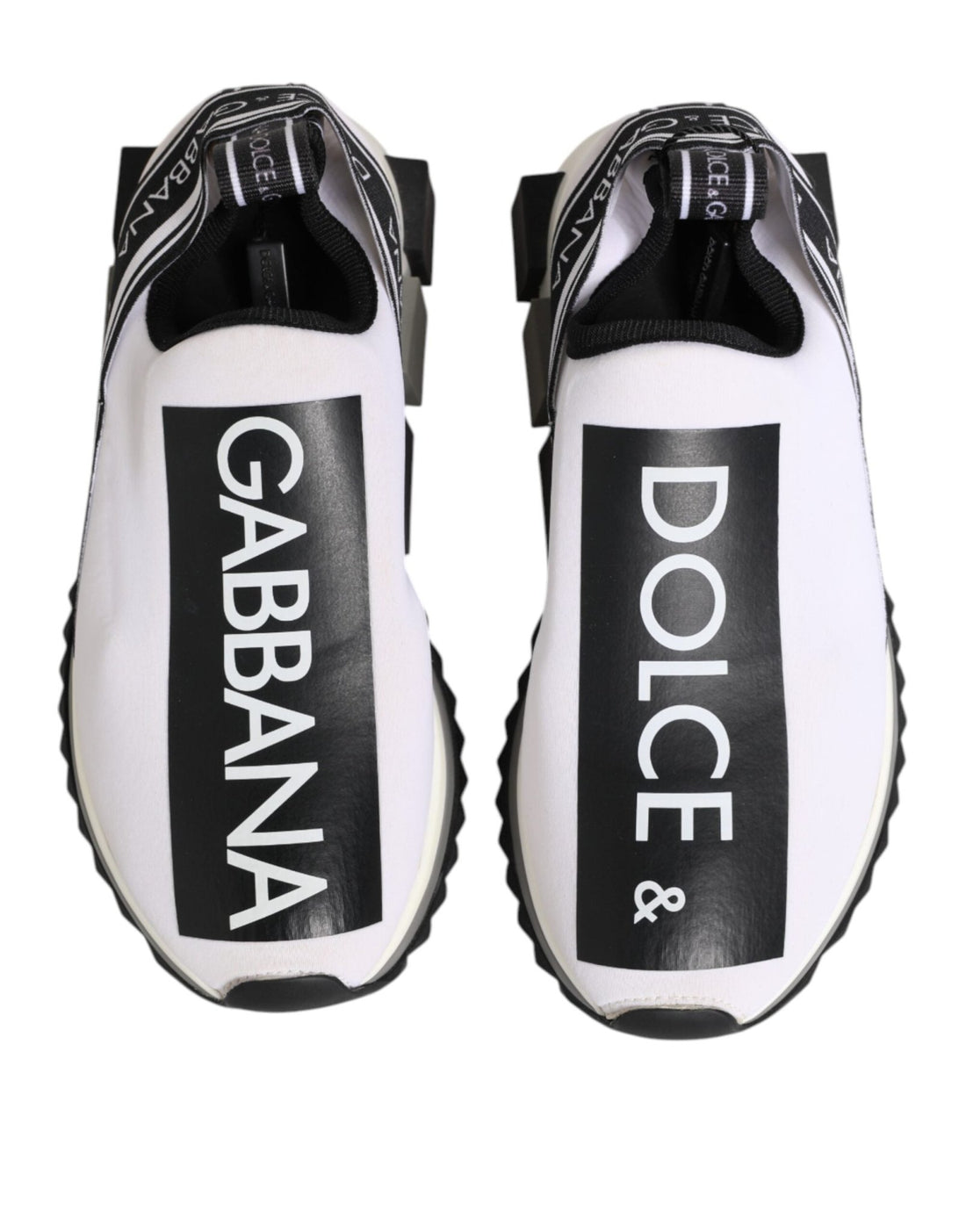 Dolce & Gabbana Black White Slip On Sorrento Sneakers Shoes - RIMODA